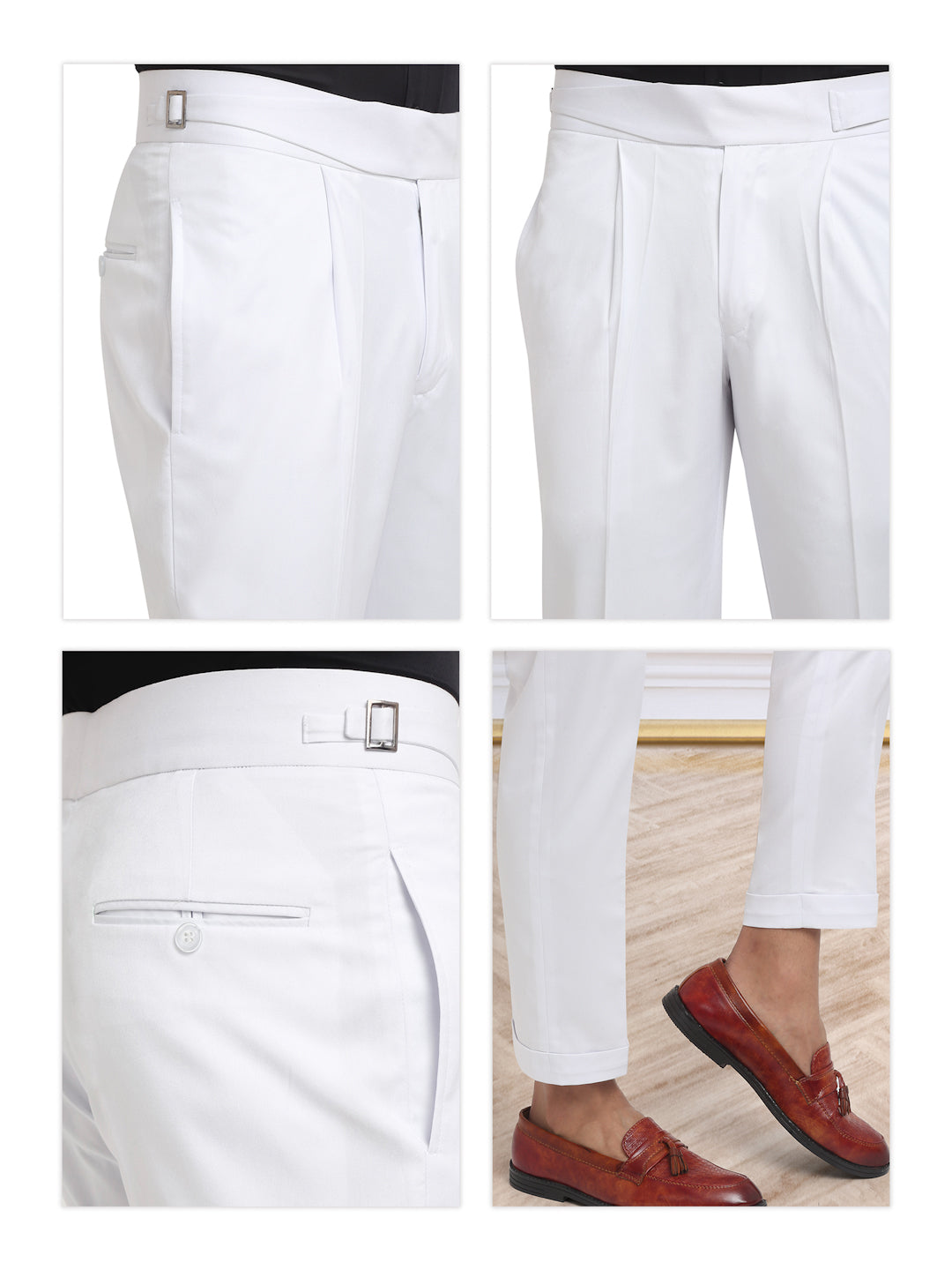 Italian Style Formal Gurkha Pant-White