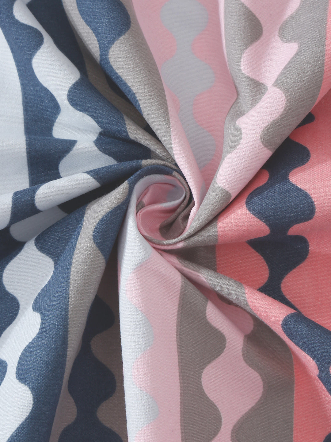 Klotthe Multicolor Abstract 300 TC Cotton Blend Fitted Double Bedsheet with 2 Pillow Covers
