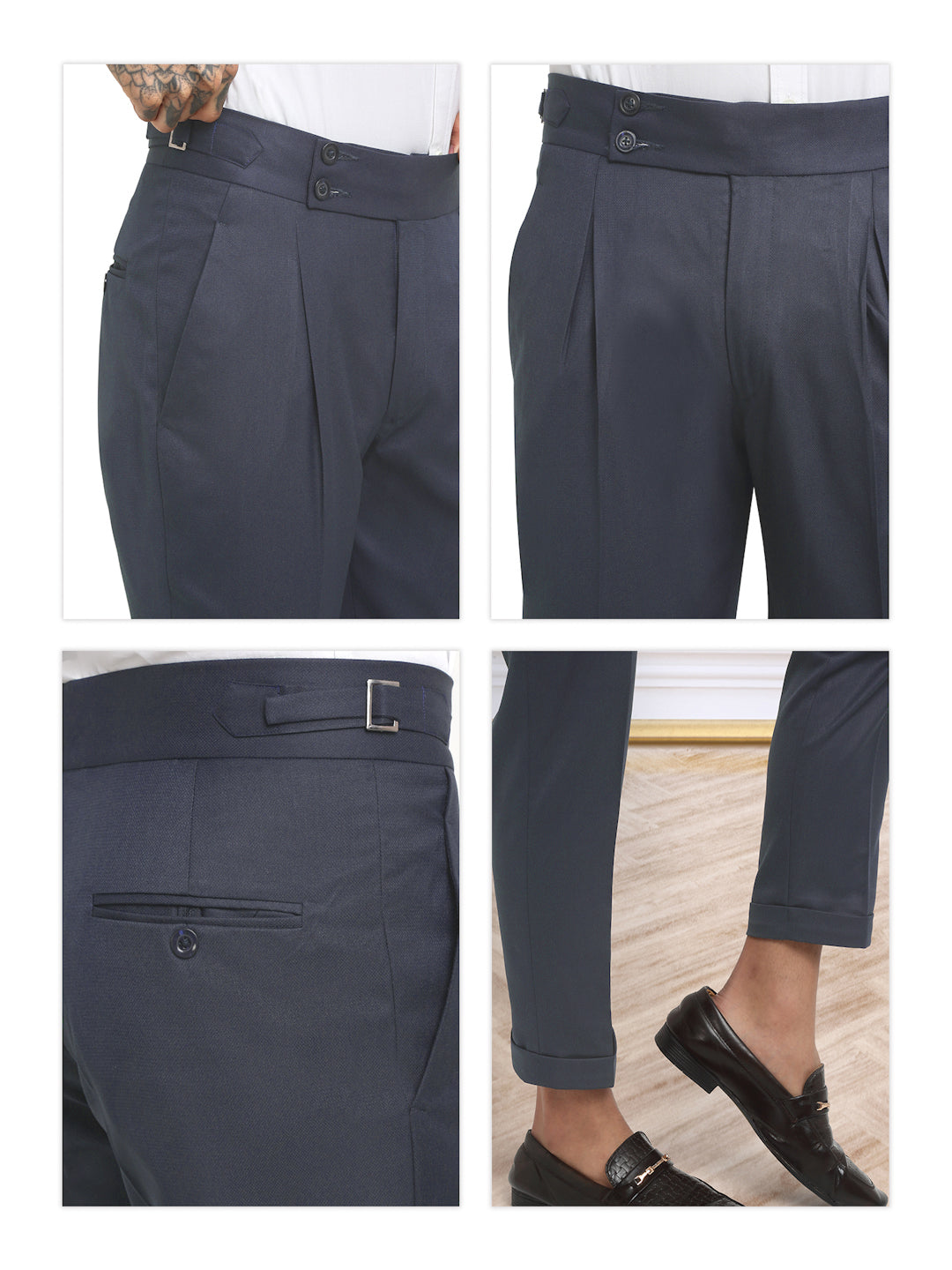 Italian Style Formal Gurkha Pant-LightBlue
