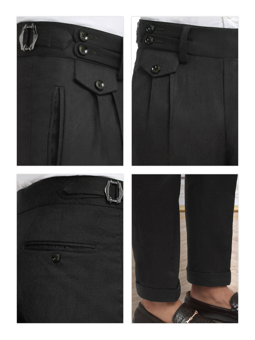 Italian Style Formal Gurkha Pant-Black