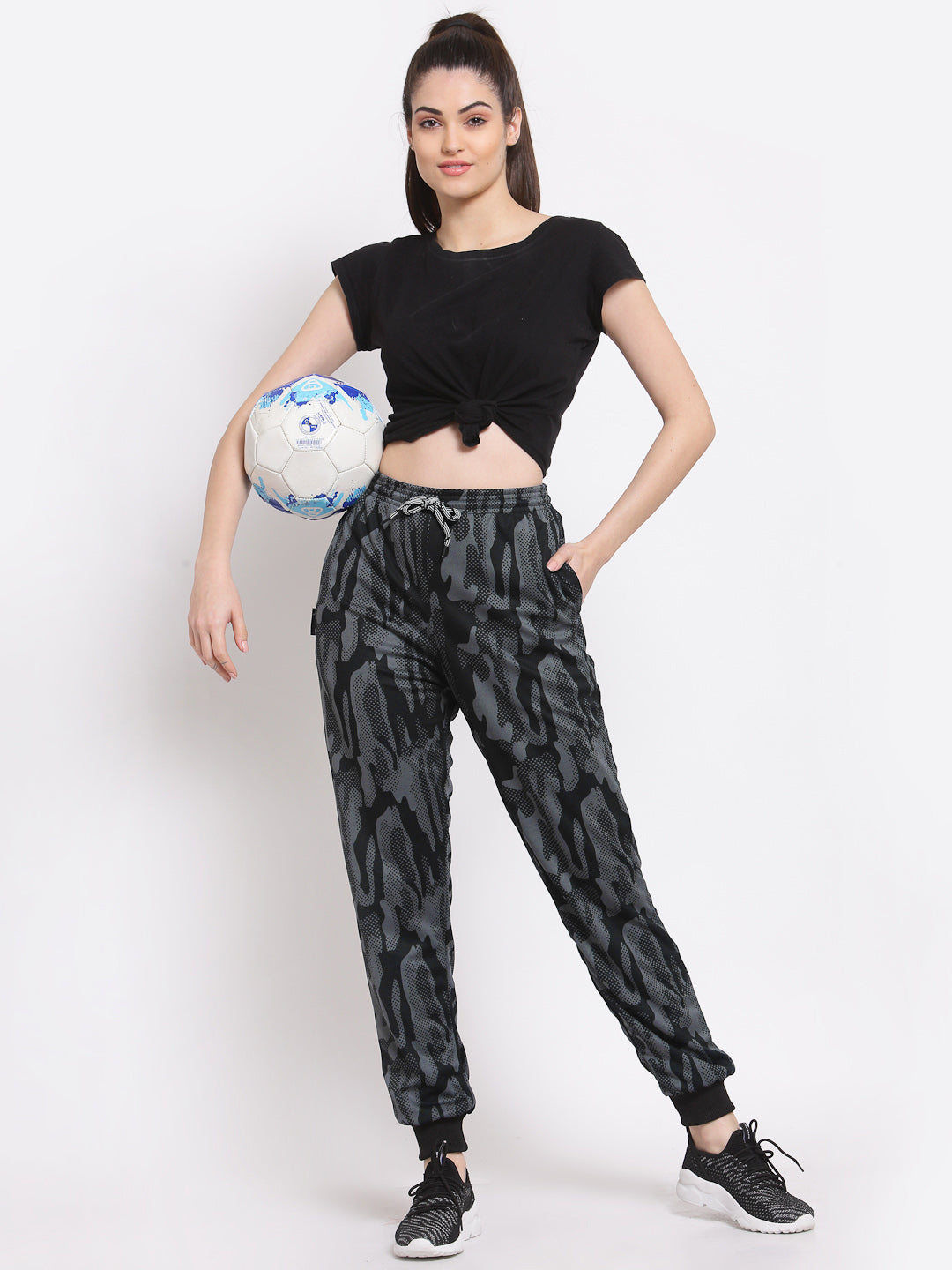 Klotthe Women Grey Self Design Regular Fit Track Pants