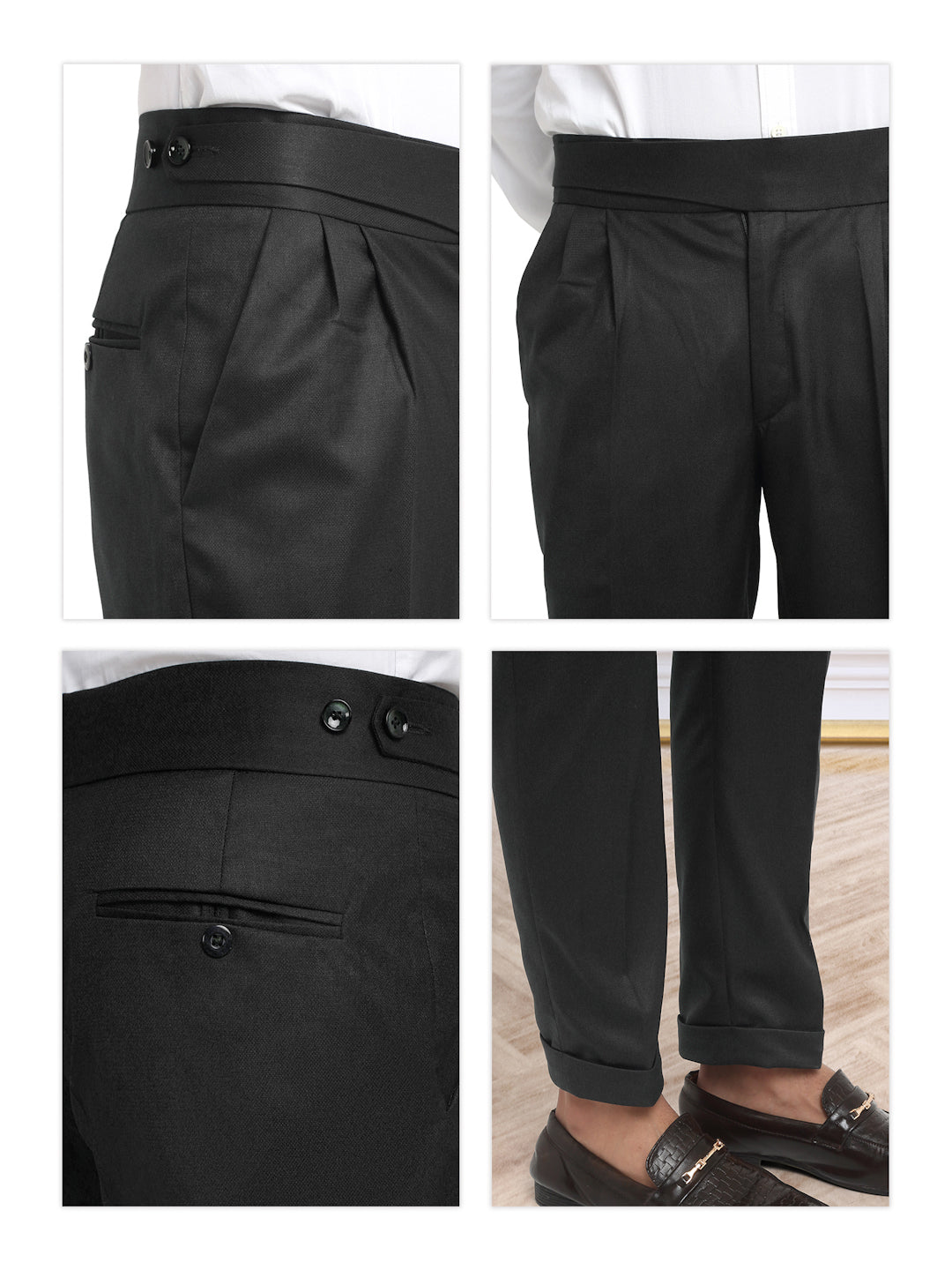 Italian Style Formal Gurkha Pant-Black