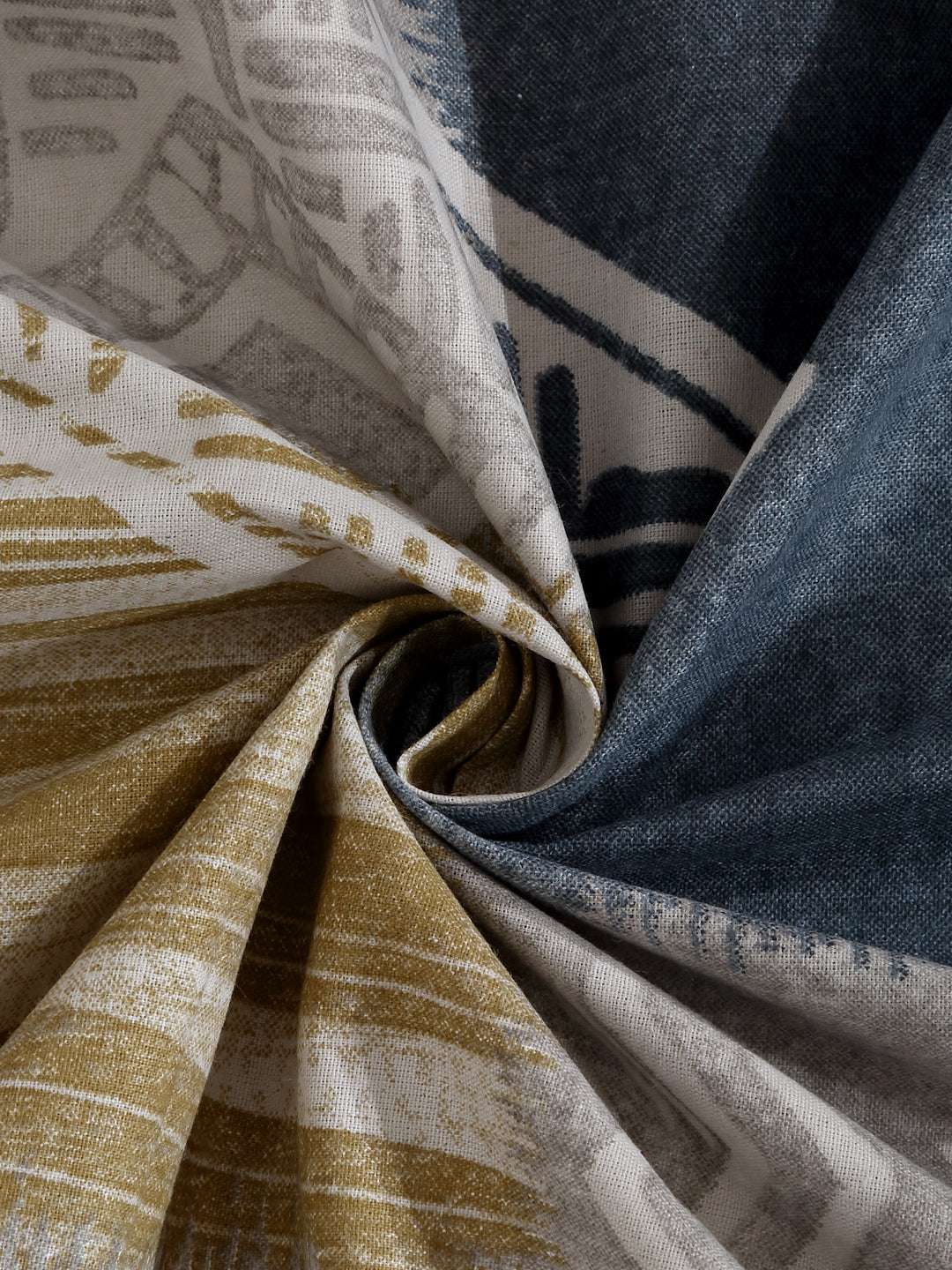 Klotthe Grey Geometric 400 TC Pure Cotton Fitted Double Bedsheet with 2 Pillow Covers