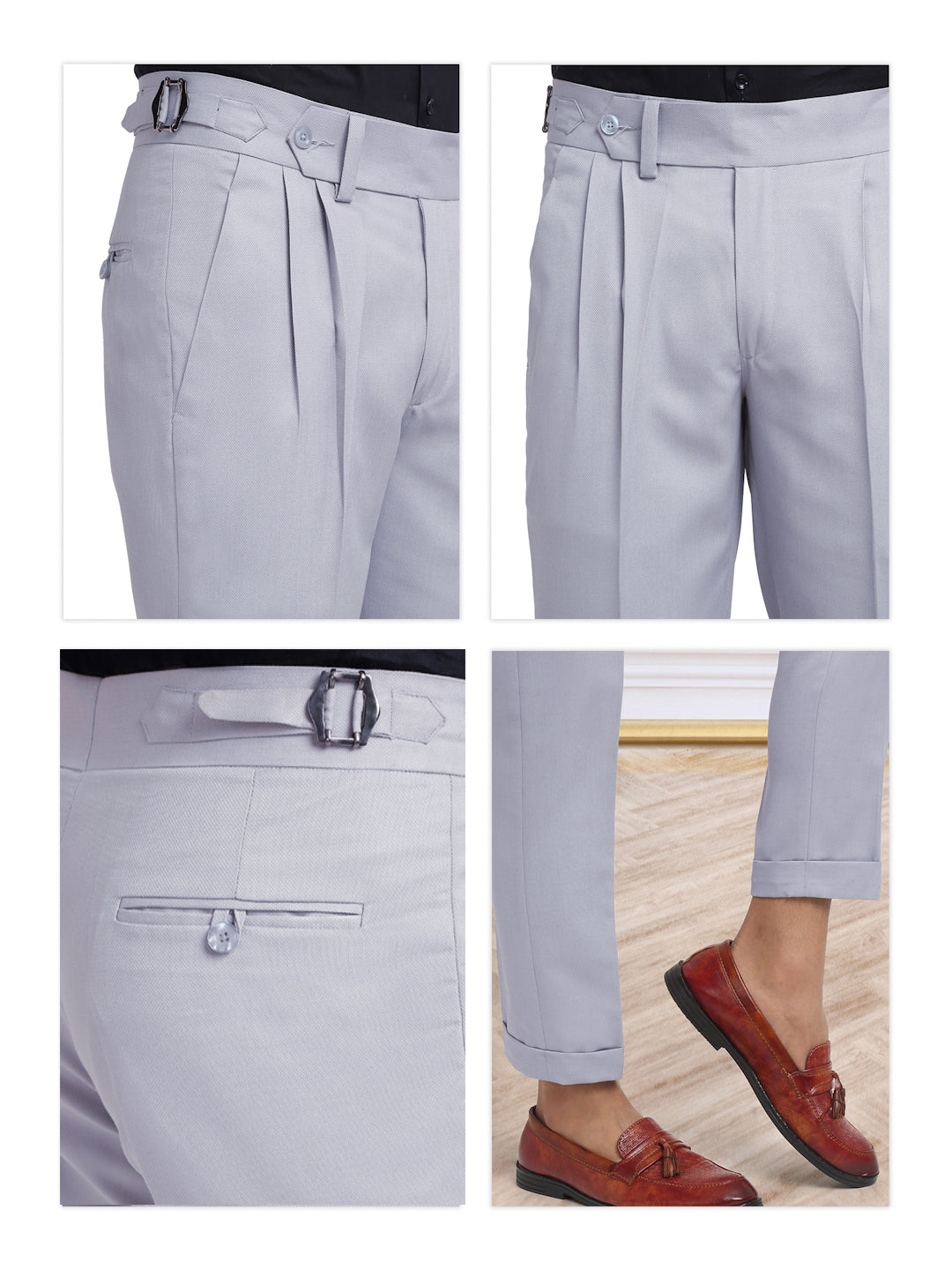 Italian Style Formal Gurkha Pant-Grey