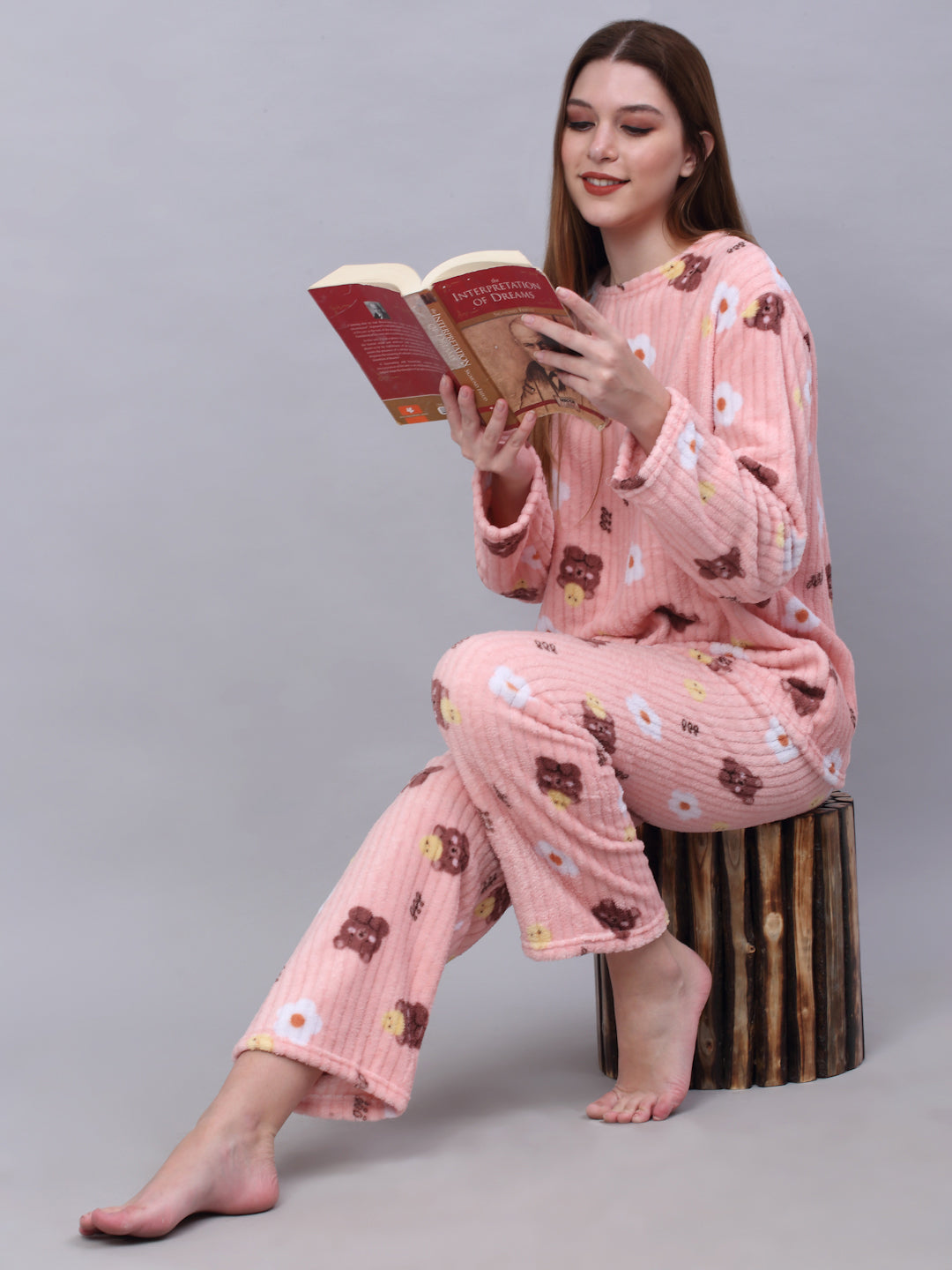 Woolen Fleece Winter Warm Night Suit for Women by KLOTTHE®