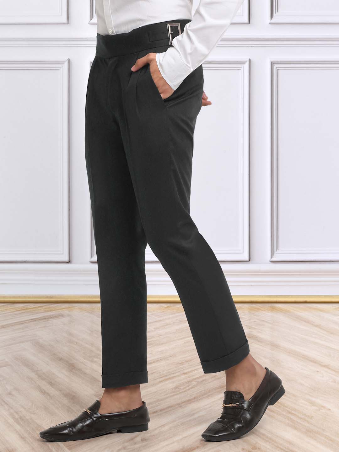 Italian Style Formal Gurkha Pant-Black