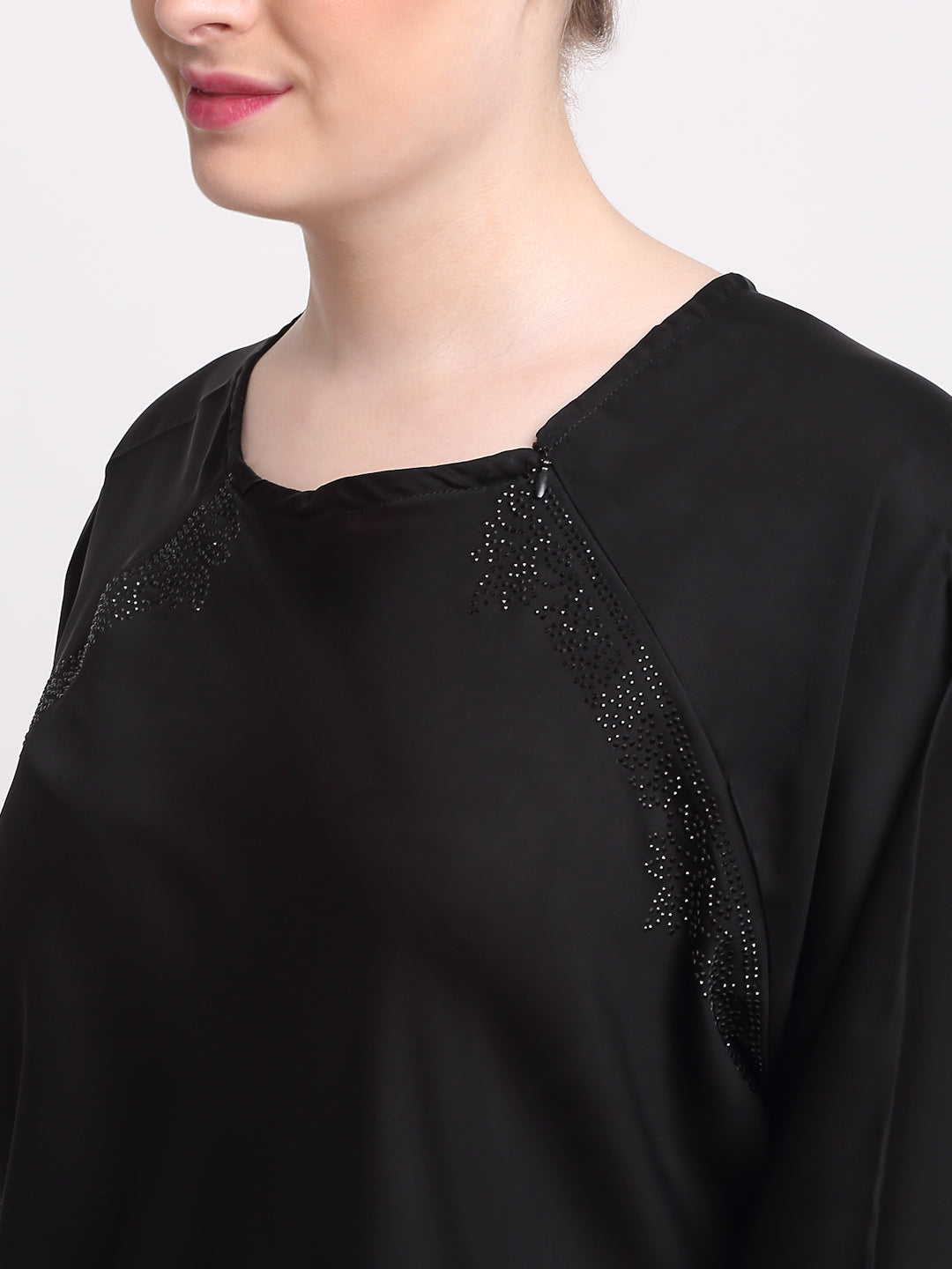 Klotthe Women Black Solid Burqa With Scarf