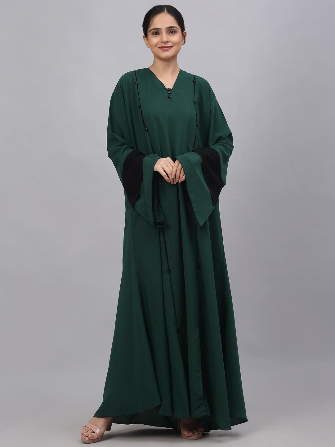 Klotthe Women Green Embellished Burqa With Scarves