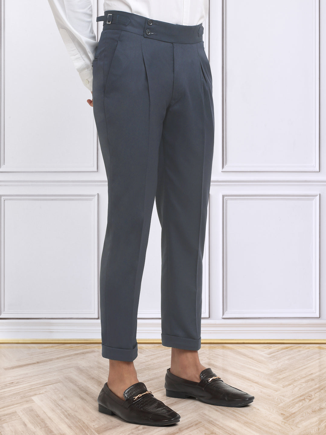 Italian Style Formal Gurkha Pant-LightBlue
