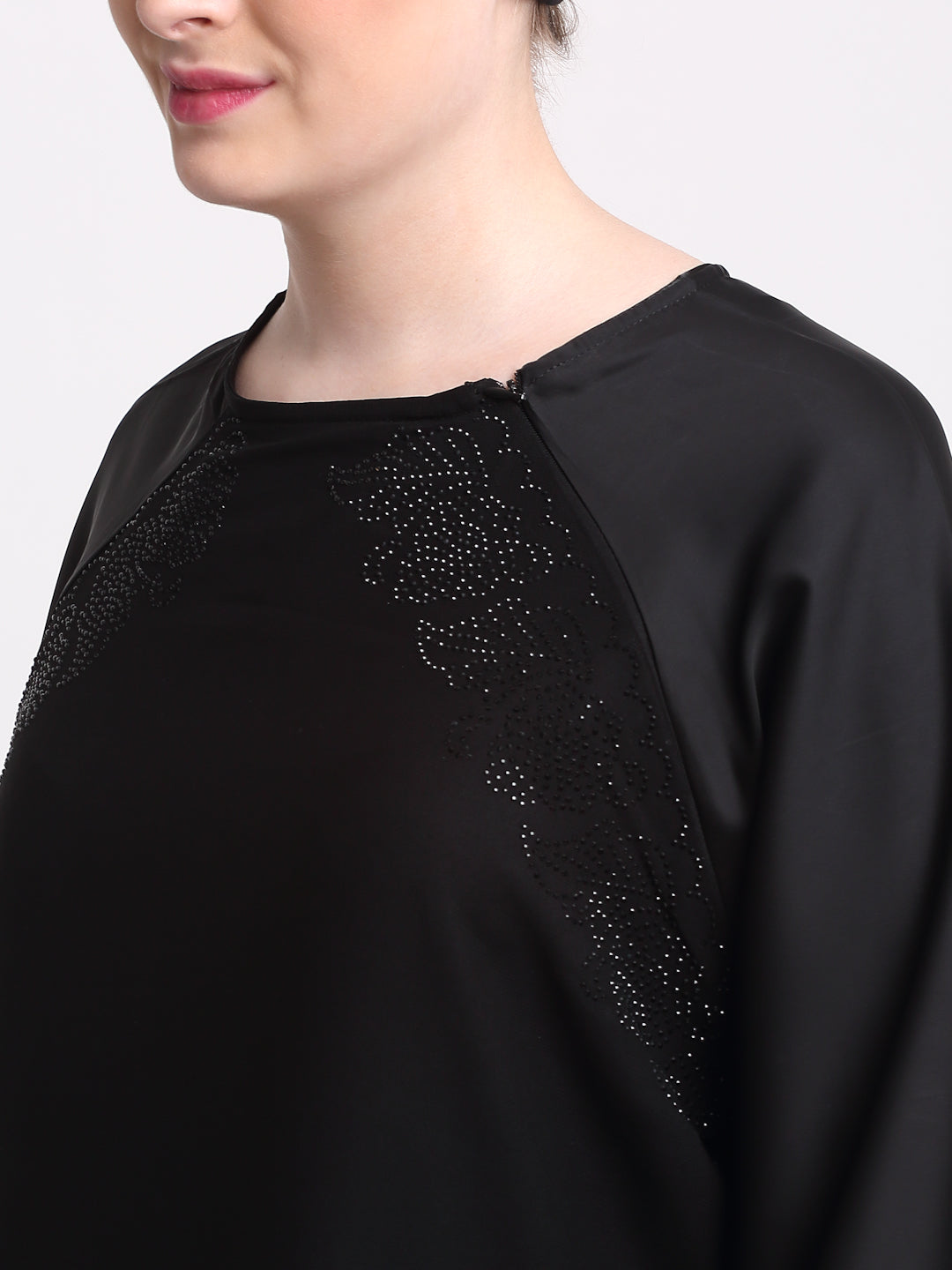 Klotthe Women Black Solid Burqa With Scarf