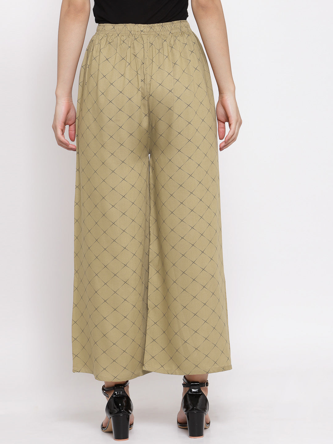 KLOTTHE Women Beige Wide Leg Palazzos