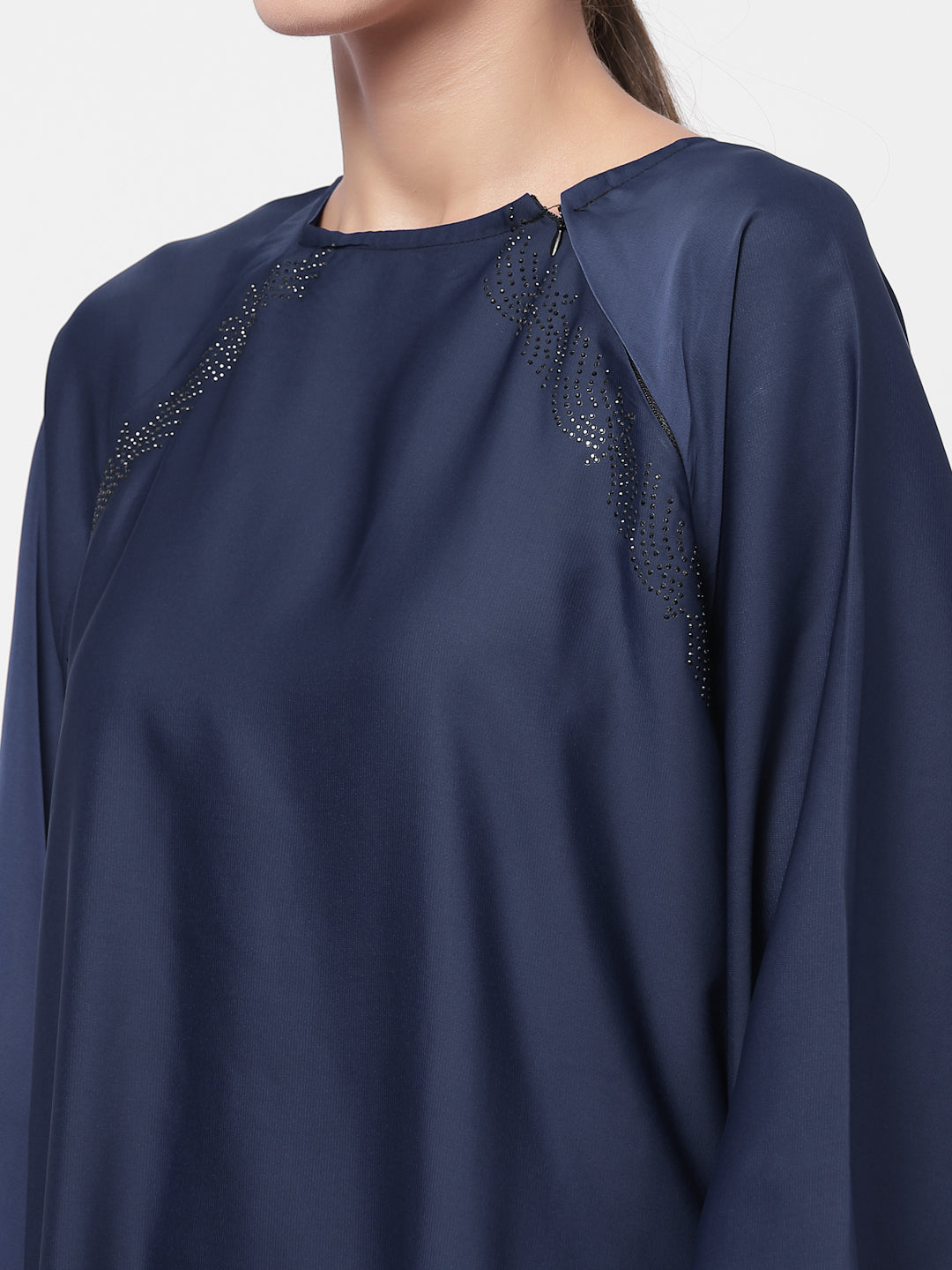 Klotthe Women Blue Embellished Burqa With Scarves