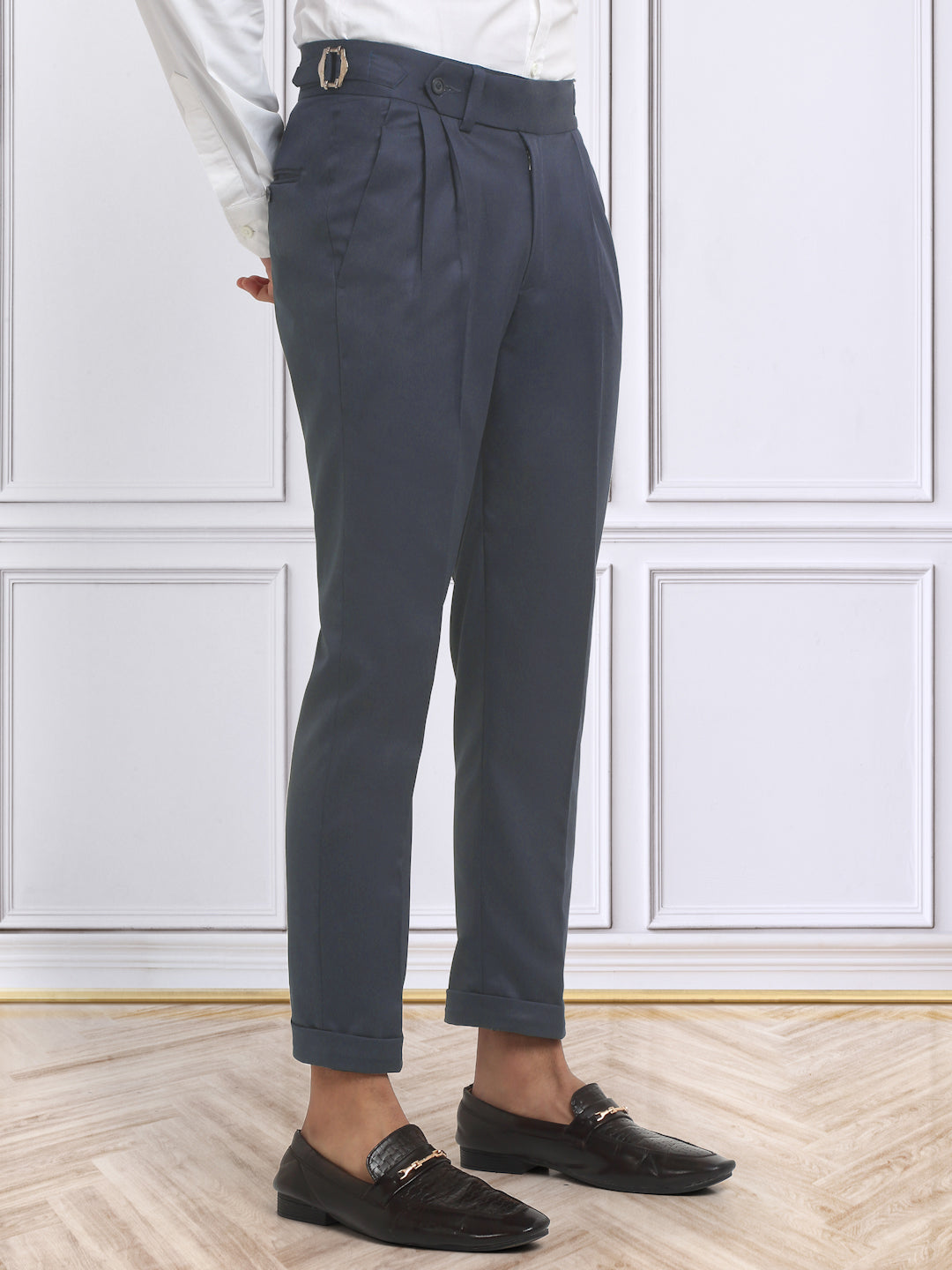 Italian Style Formal Gurkha Pant-LightBlue