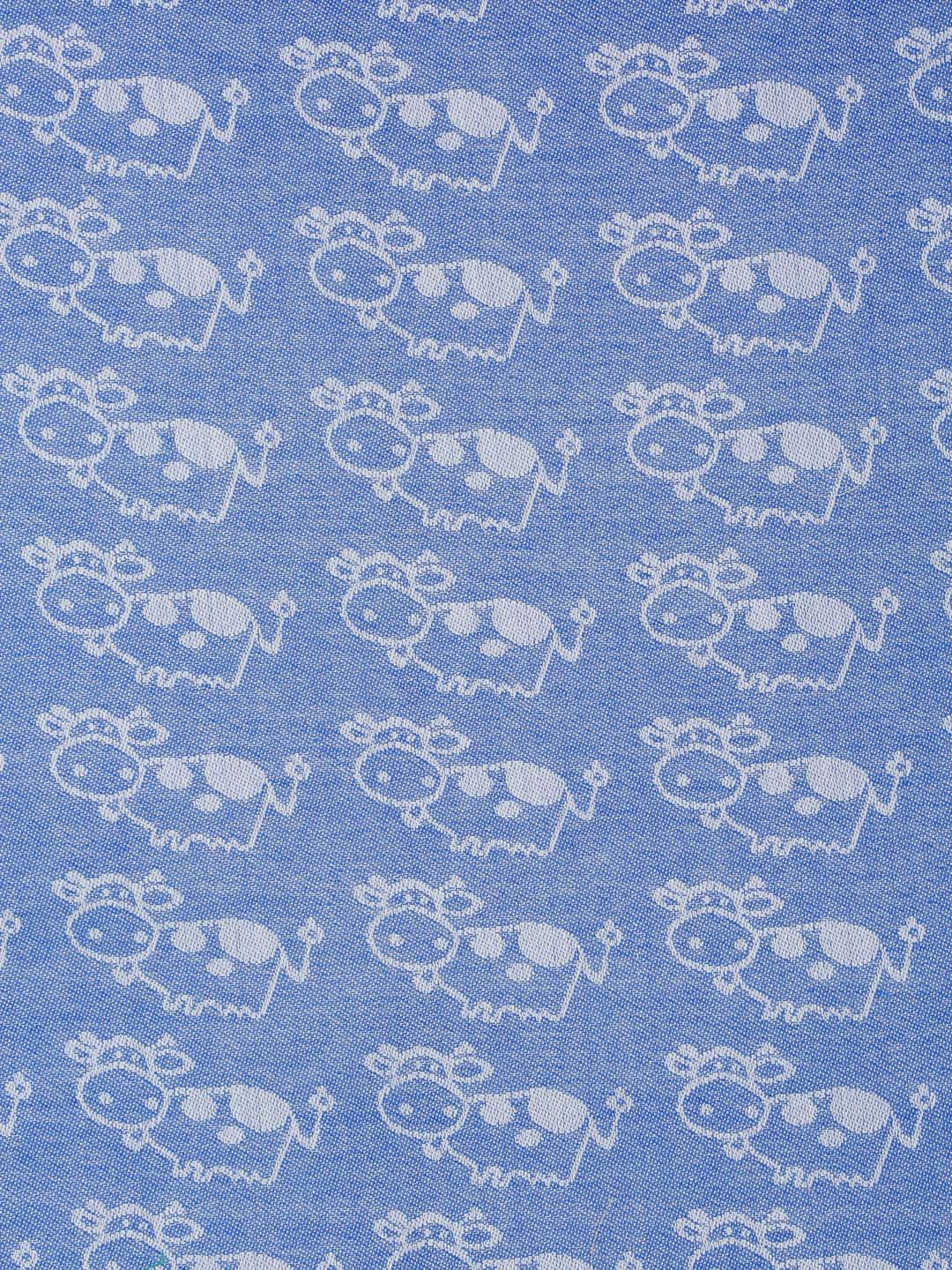 Klotthe Blue Cartoon Characters Pure Cotton Woven Design Double Bed Sheet with 2 Pillow Covers