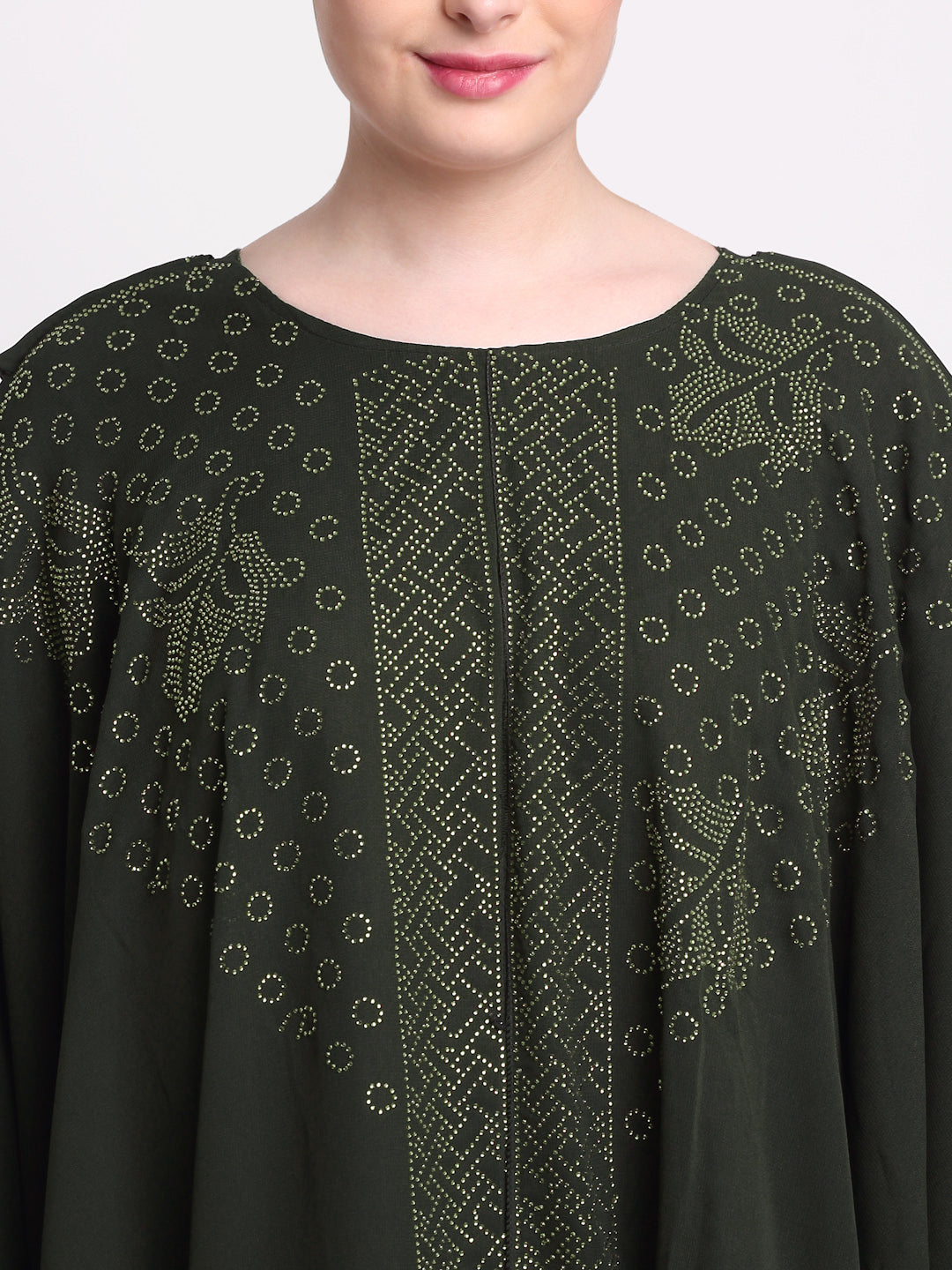 Klotthe Women Green Solid Burqa With Scarf
