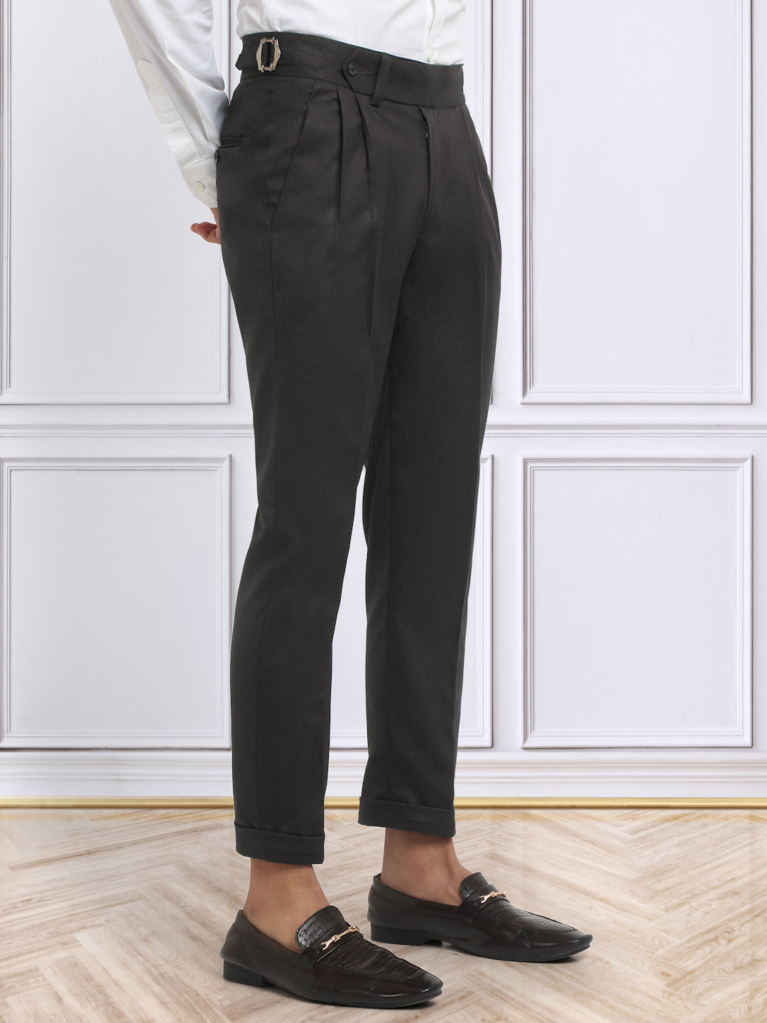 Italian Style Formal Gurkha Pant-DarkBrown