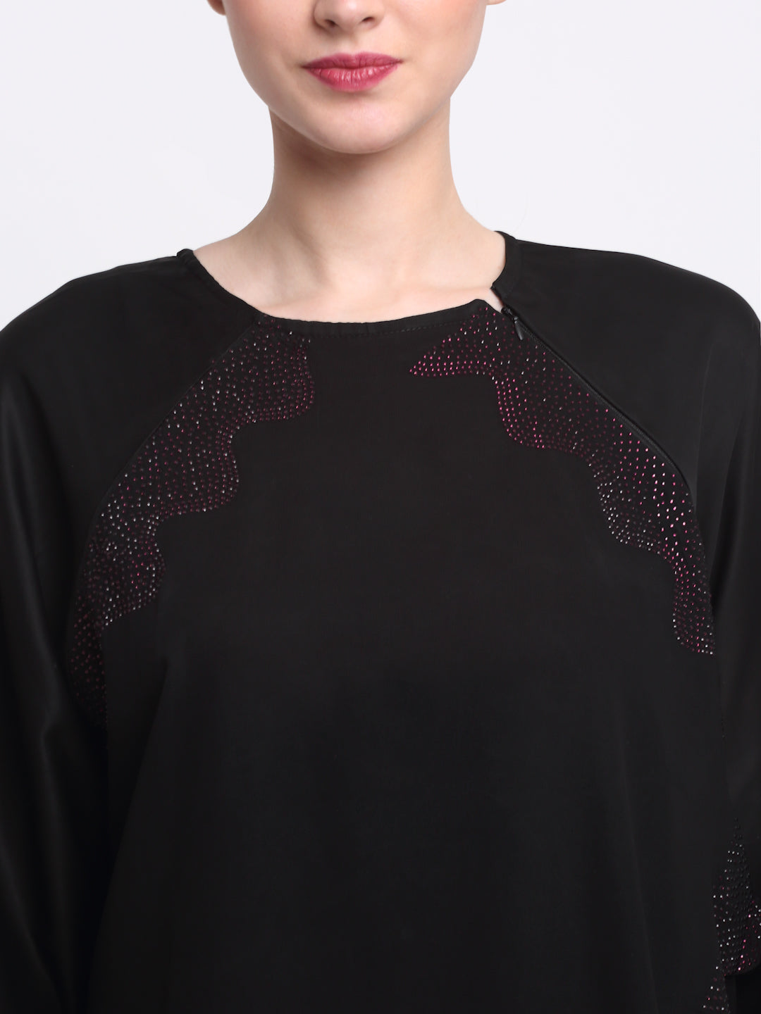 Klotthe Women Black Solid Burqa With Scarf