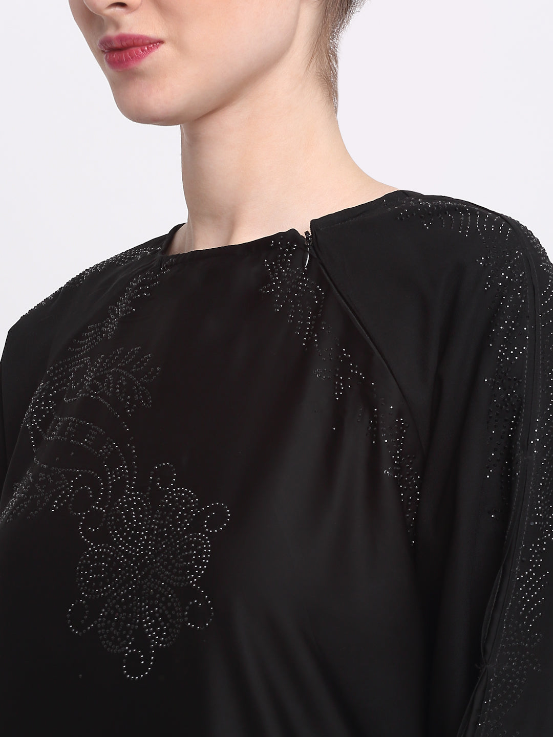 Klotthe Women Black Solid Burqa With Scarf