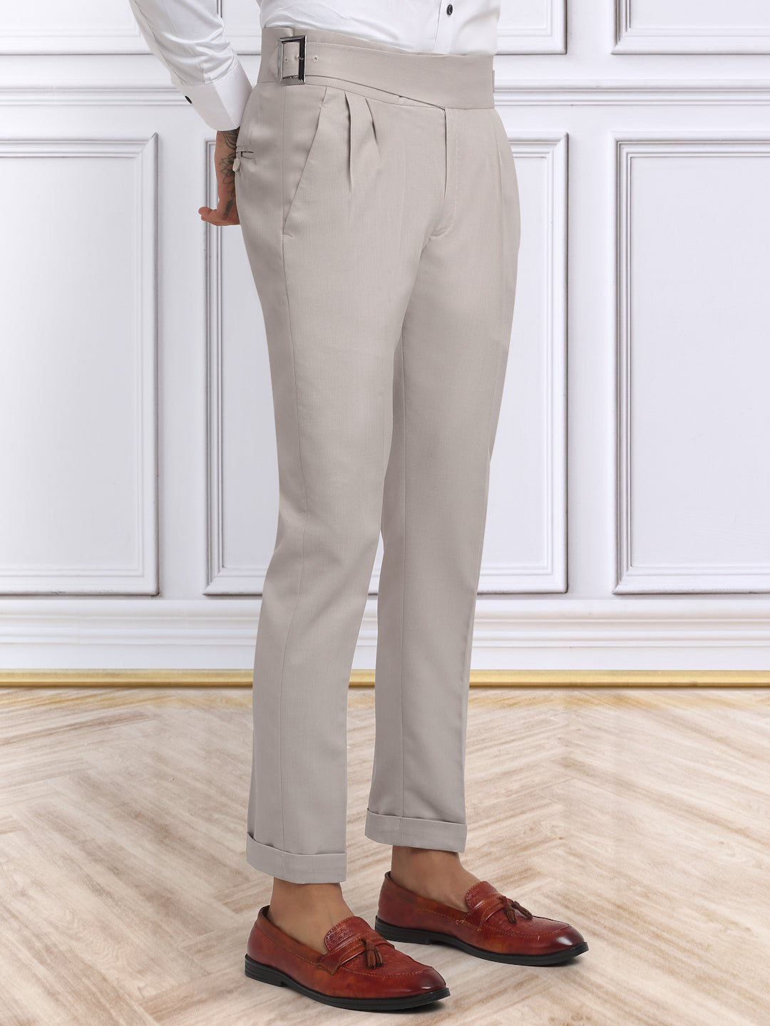 Italian Style Formal Gurkha Pant-Beige