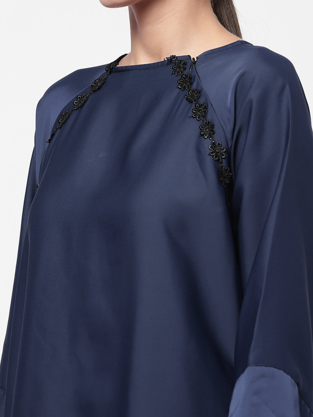 Klotthe Women Blue Embellished Burqa With Scarves