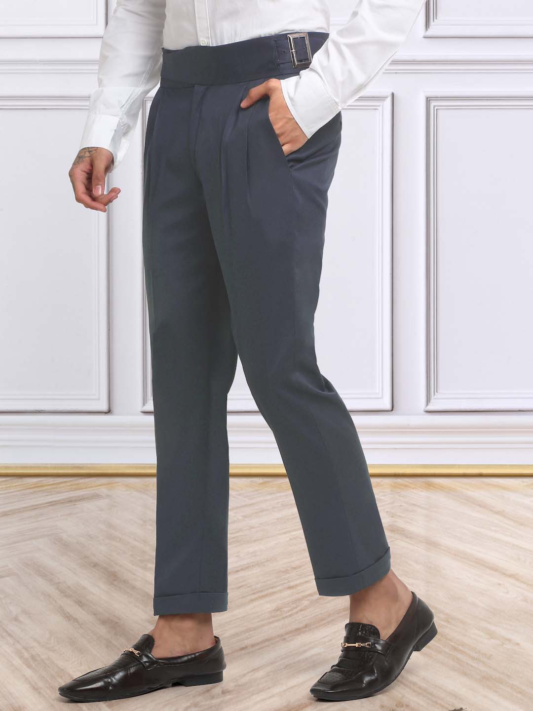 Italian Style Formal Gurkha Pant-LightBlue