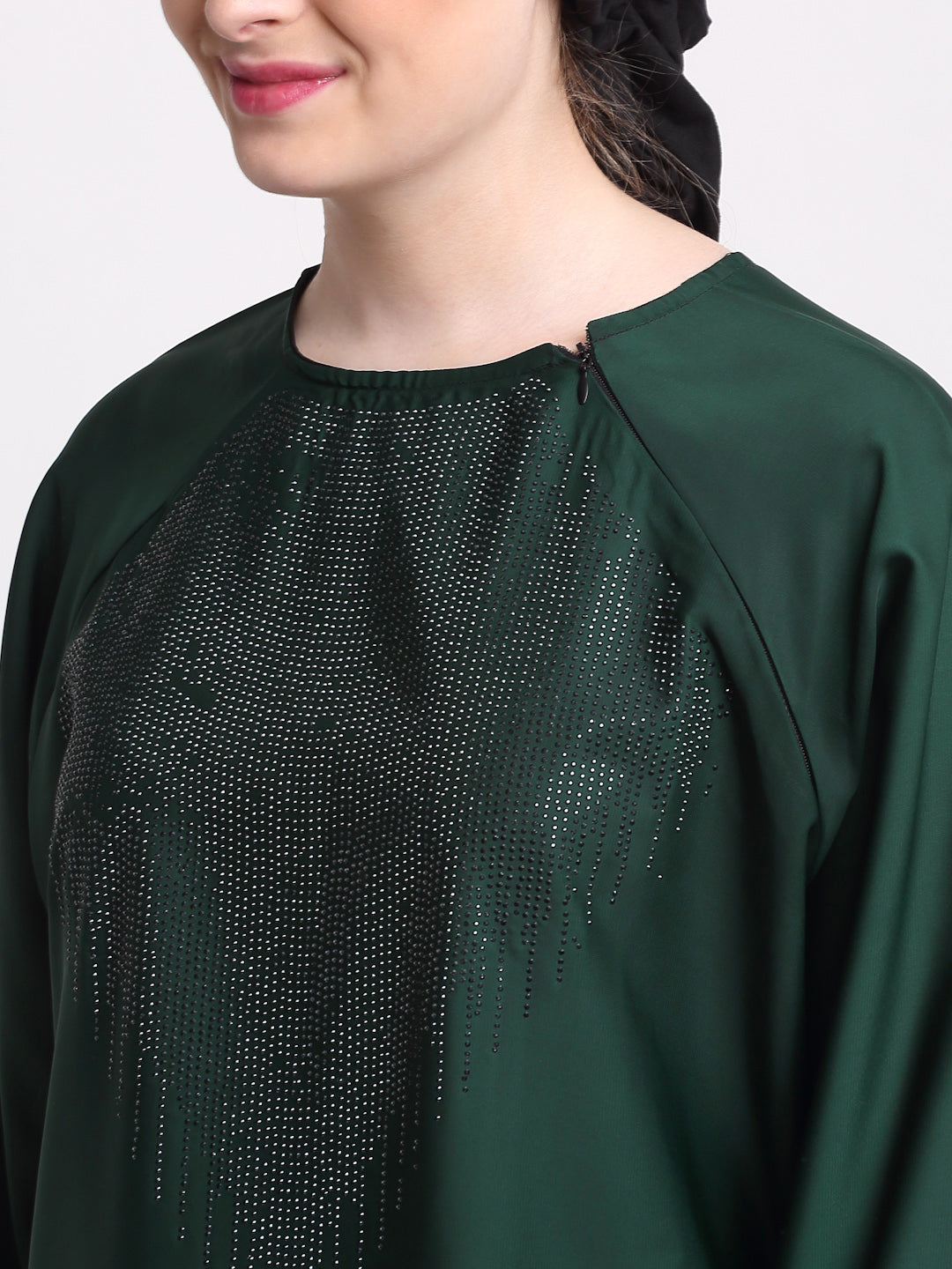 Klotthe Women Green Solid Burqa With Scarf