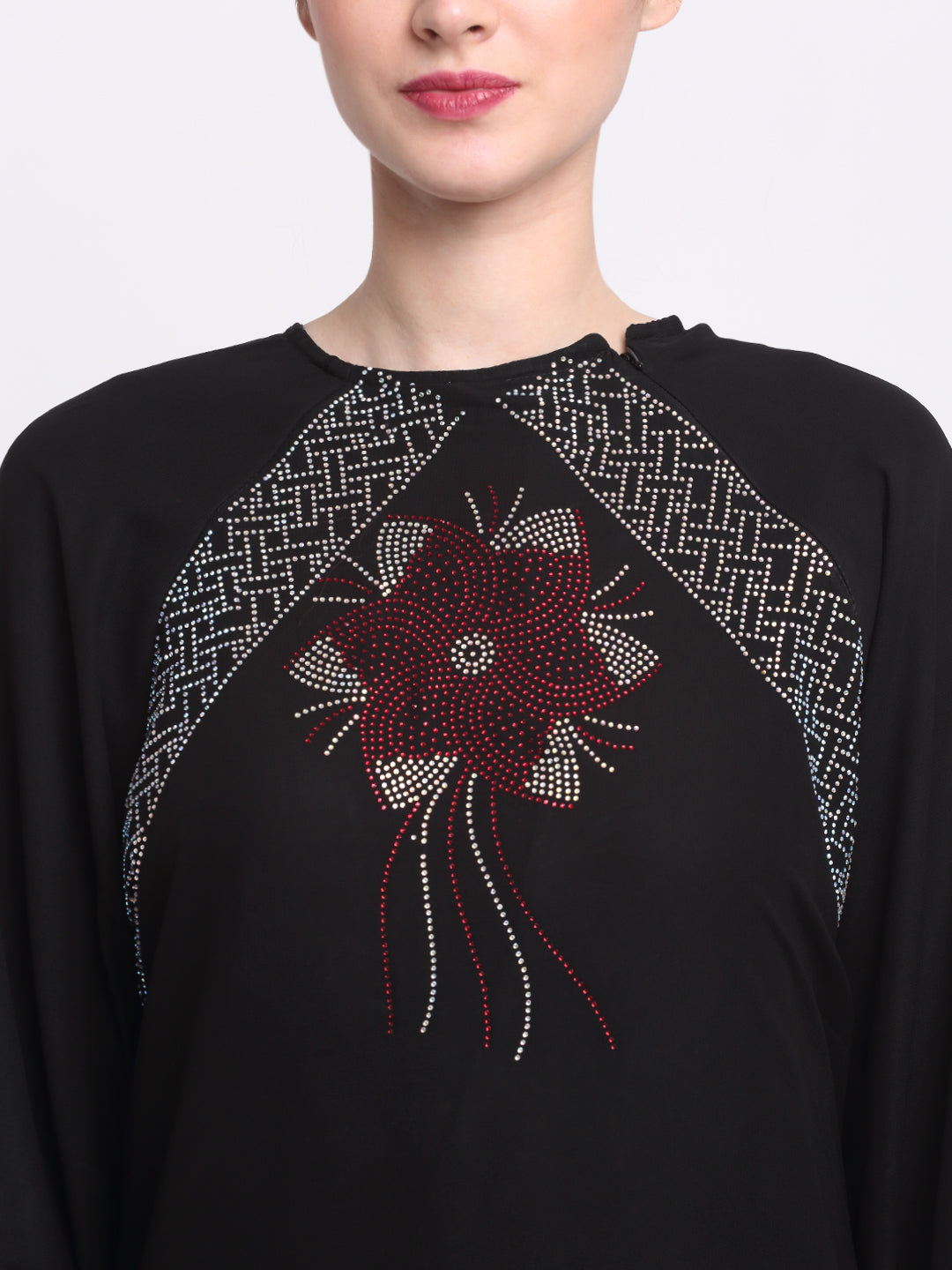 Klotthe Women Black Solid Burqa With Scarf