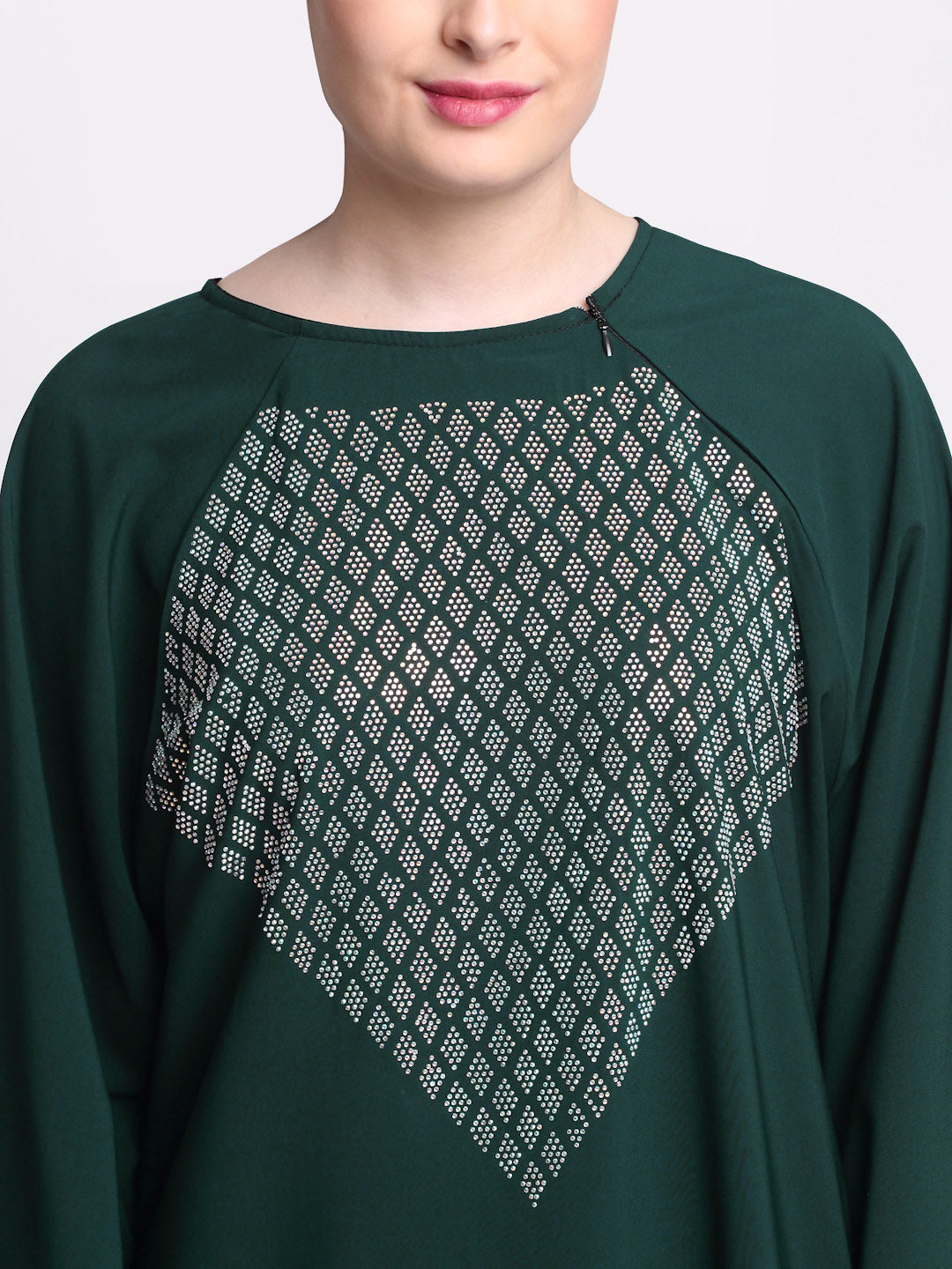Klotthe Women Green Solid Burqa With Scarf