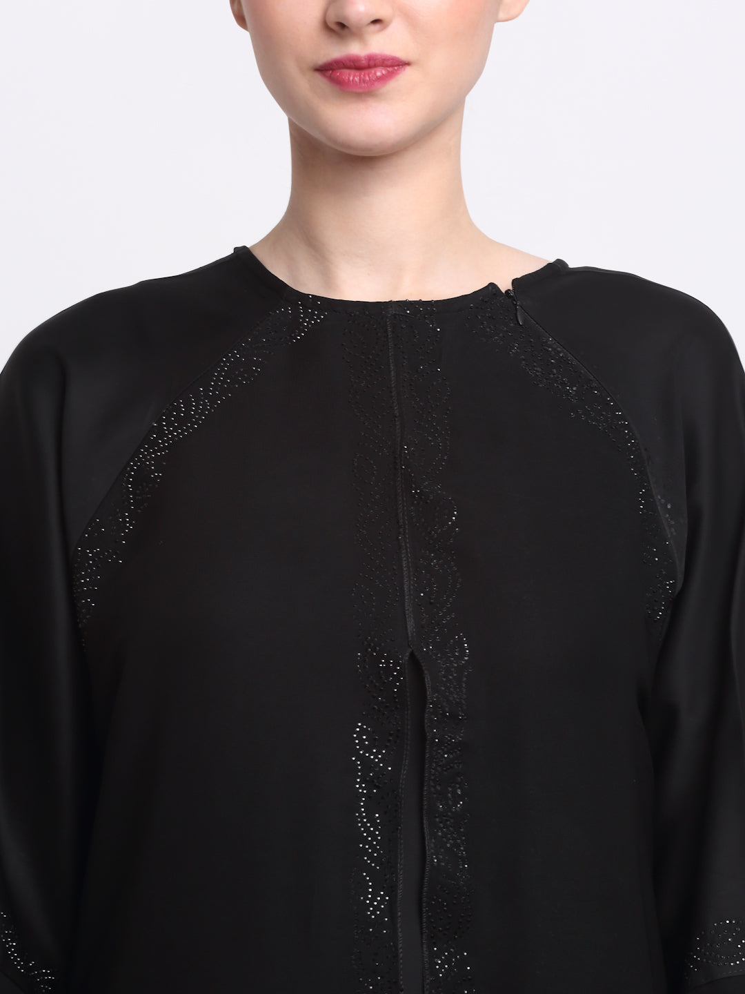 Klotthe Women Black Solid Burqa With Scarf