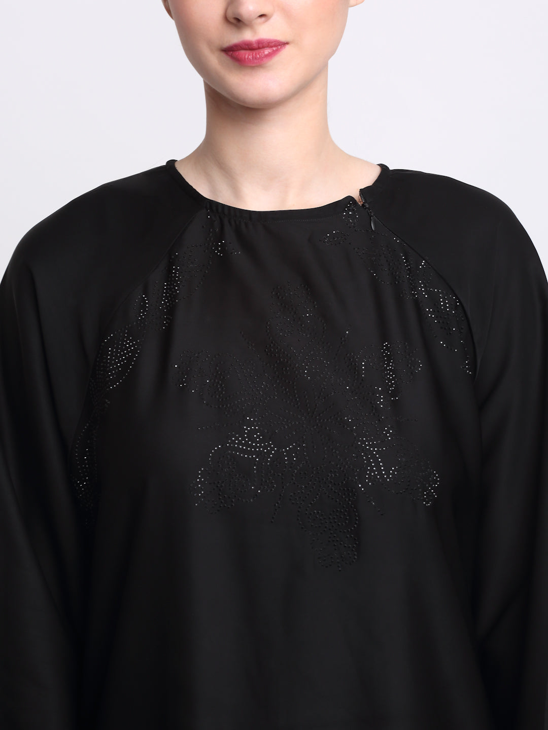 Klotthe Women Black Solid Burqa With Scarf