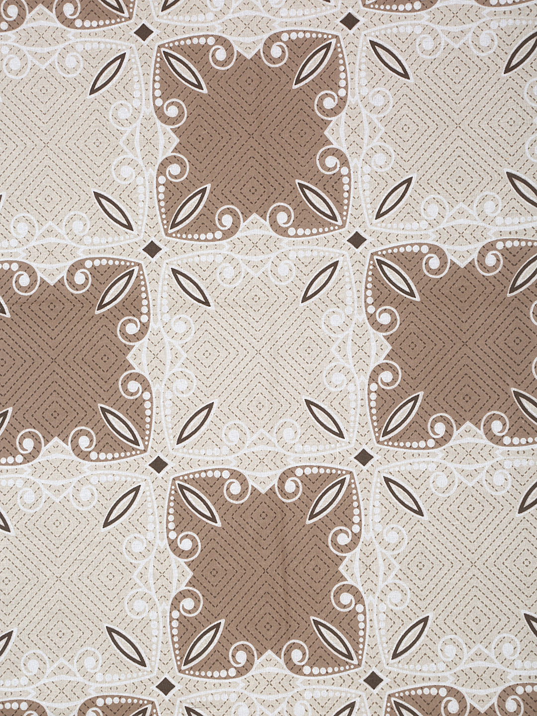 Klotthe Brown Floral 400 TC Pure Cotton Double Bedsheet with 2 Pillow Covers