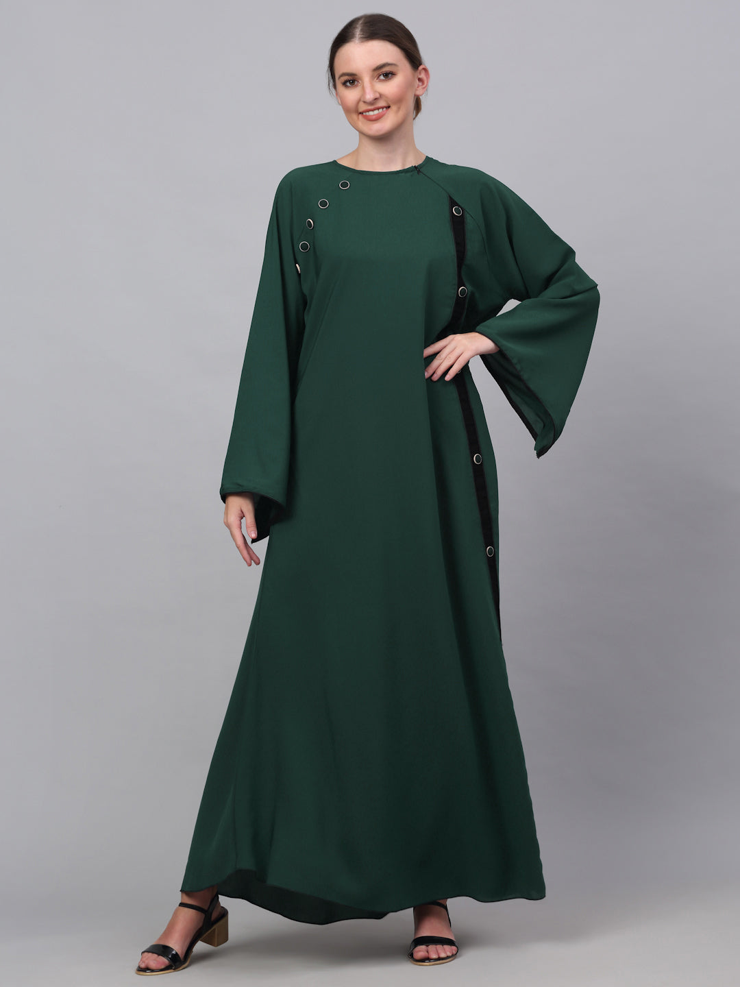 Klotthe Women Green Embellished Burqa With Scarves