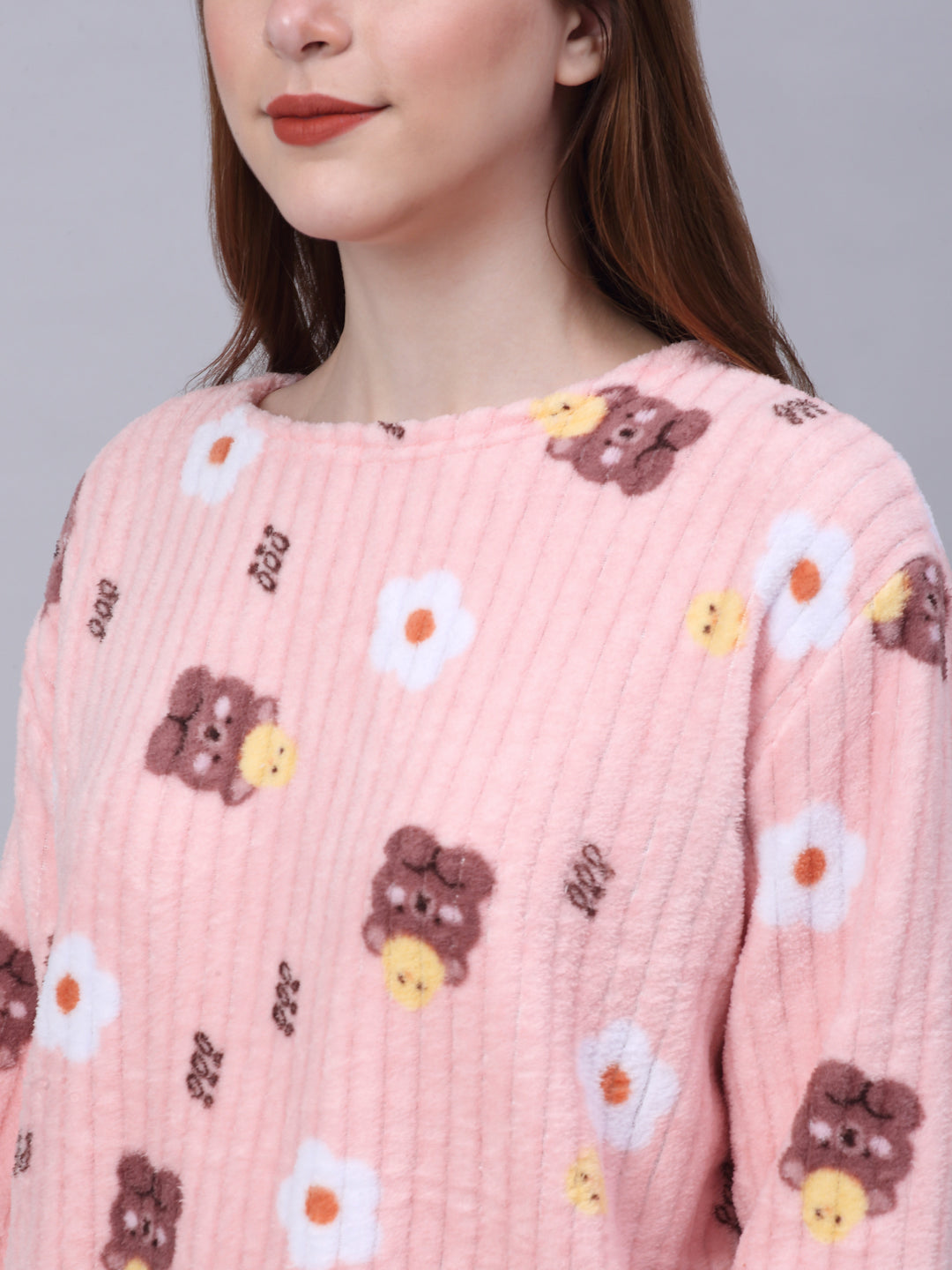 Woolen Fleece Winter Warm Night Suit for Women by KLOTTHE®