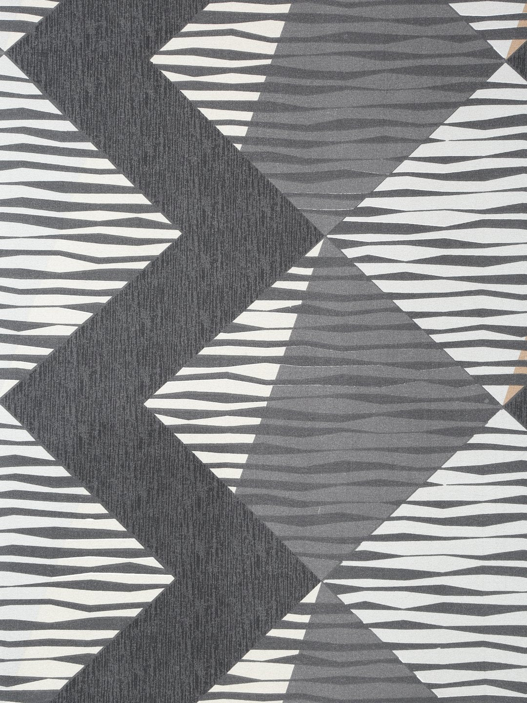 Grey Geometric  300 TC Cotton Blend Fitted Double Bedsheet with 2 Pillow Covers