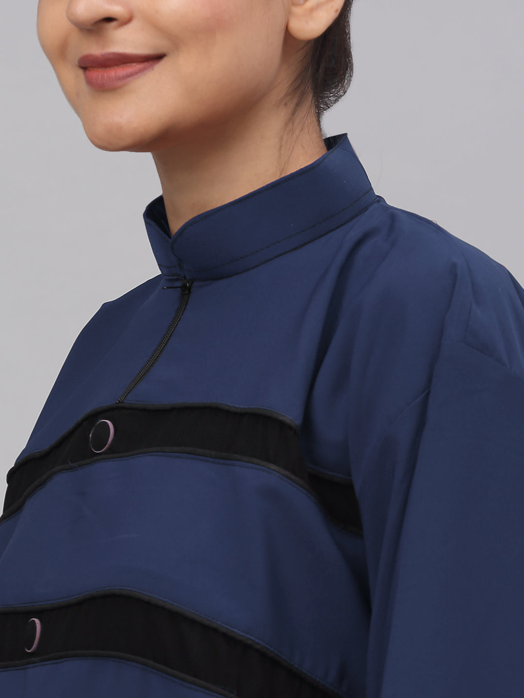 Klotthe Women Blue Embellished Burqa With Scarves