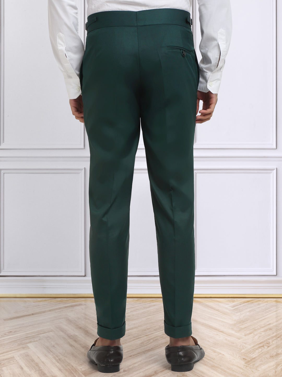 Italian Style Formal Gurkha Pant-BottleGreen