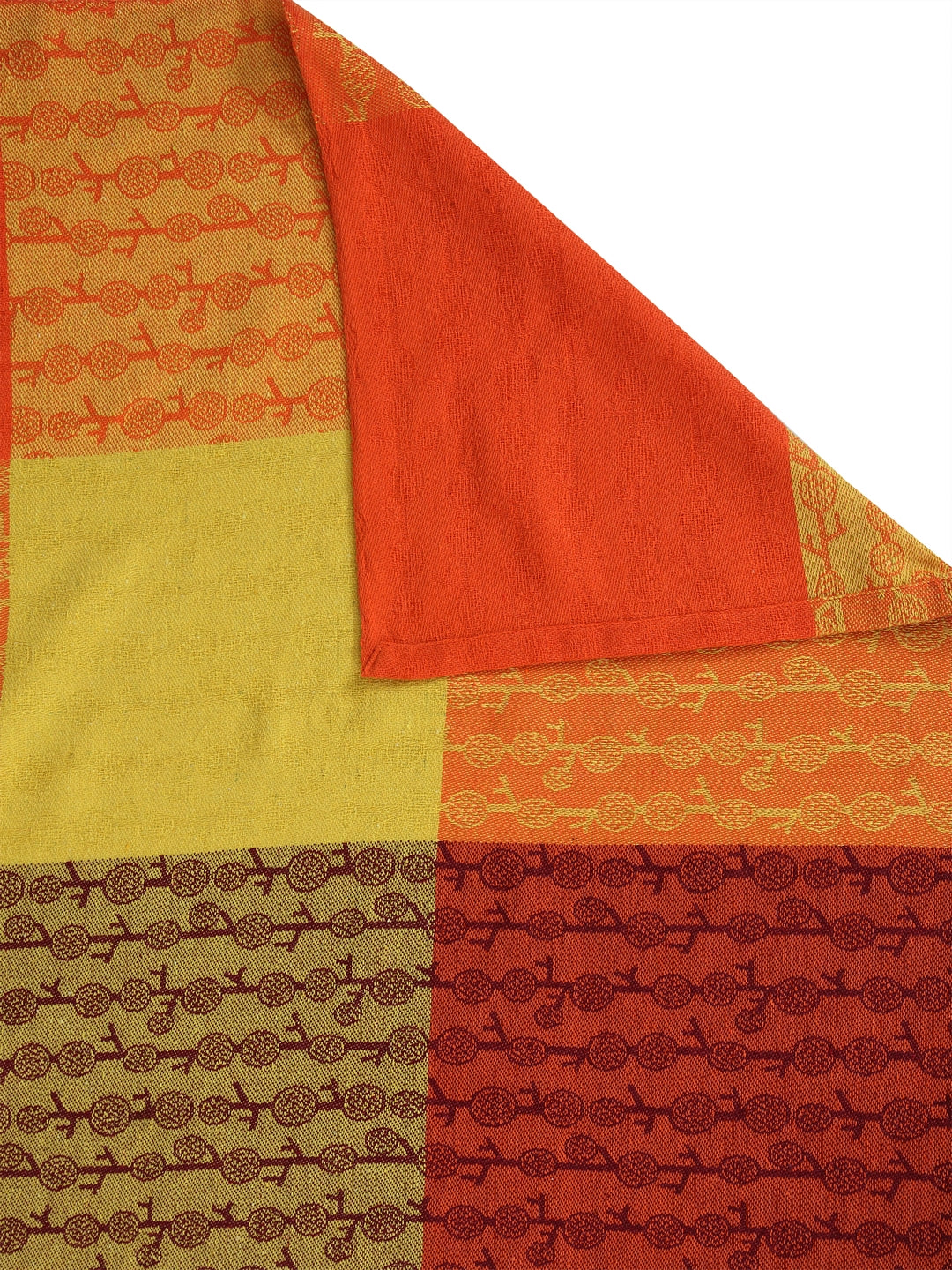 100% Cotton King Size Handwoven Bed Cover with Two Pillow Covers by KLOTTHE® (Red Striped)