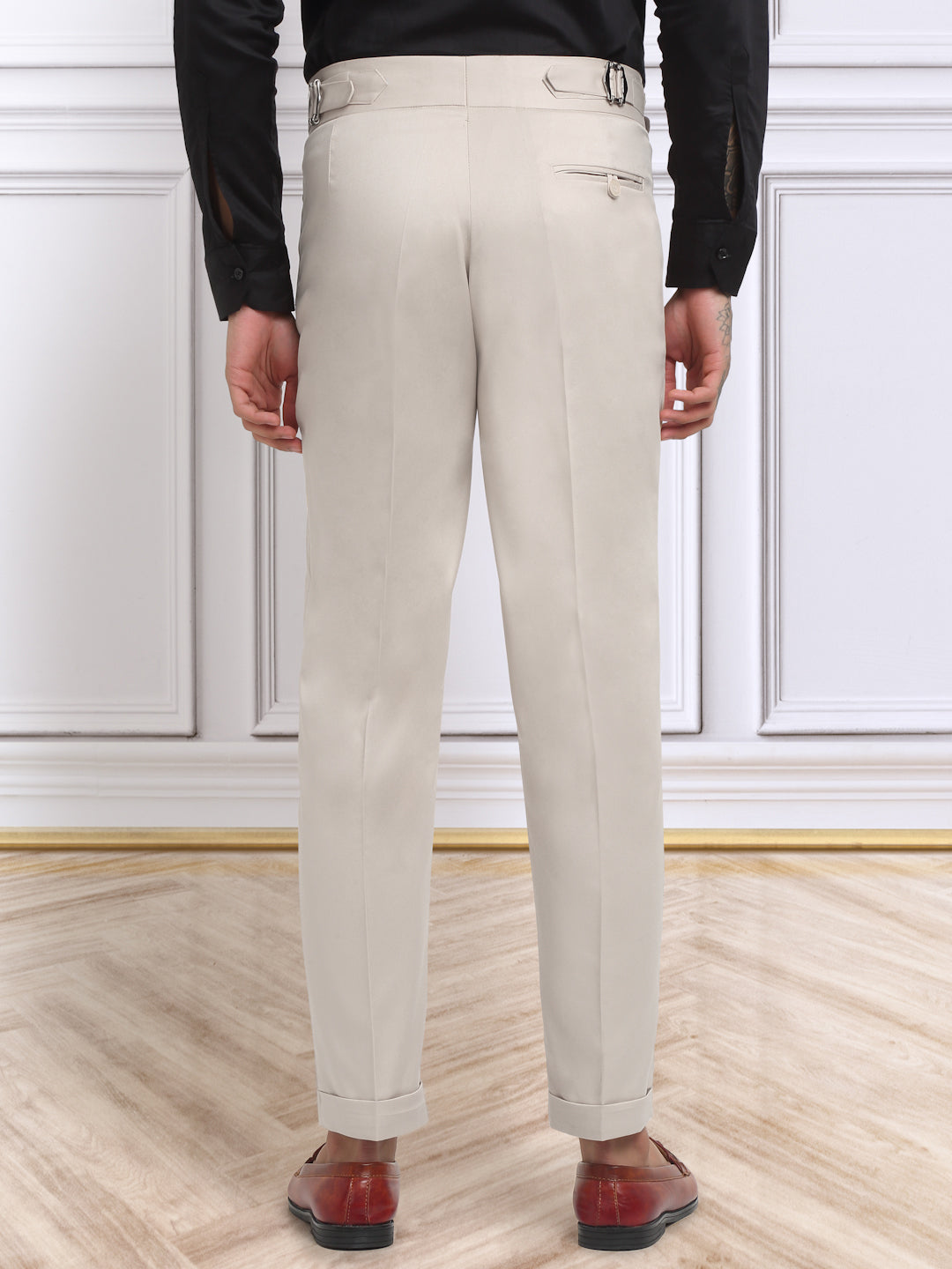 Italian Style Formal Gurkha Pant-Cream