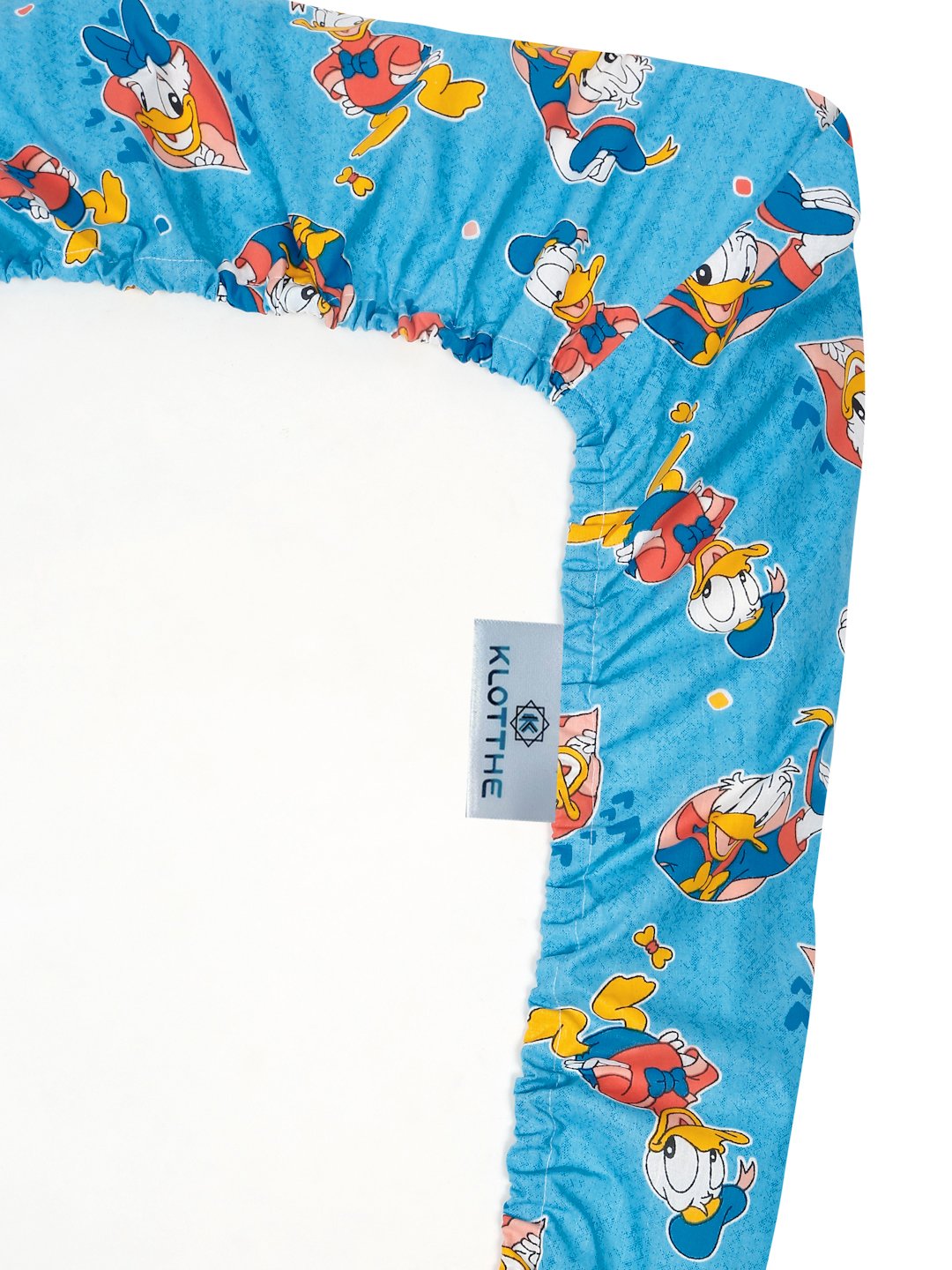 Blue Cartoon Characters 400 TC Pure Cotton Fitted Double Bedsheet with 2 Pillow Covers