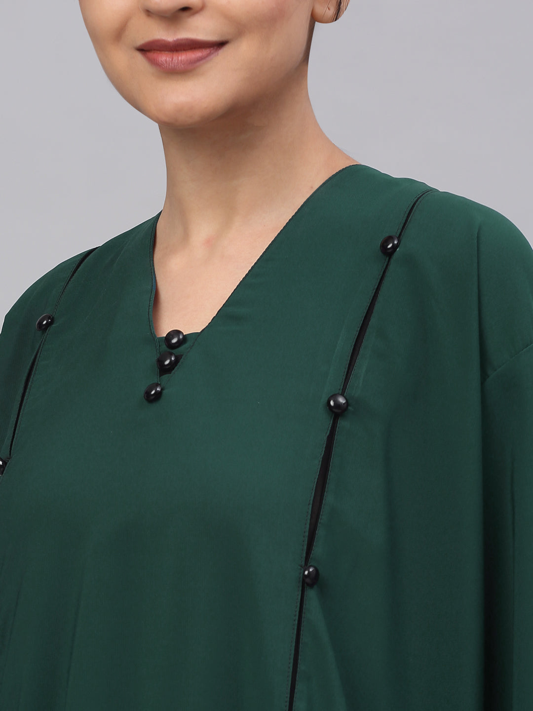 Klotthe Women Green Embellished Burqa With Scarves