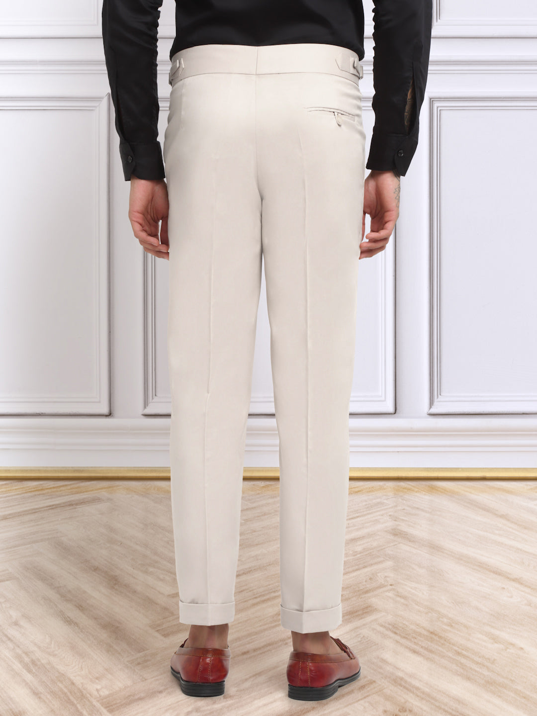 Italian Style Formal Gurkha Pant-Cream