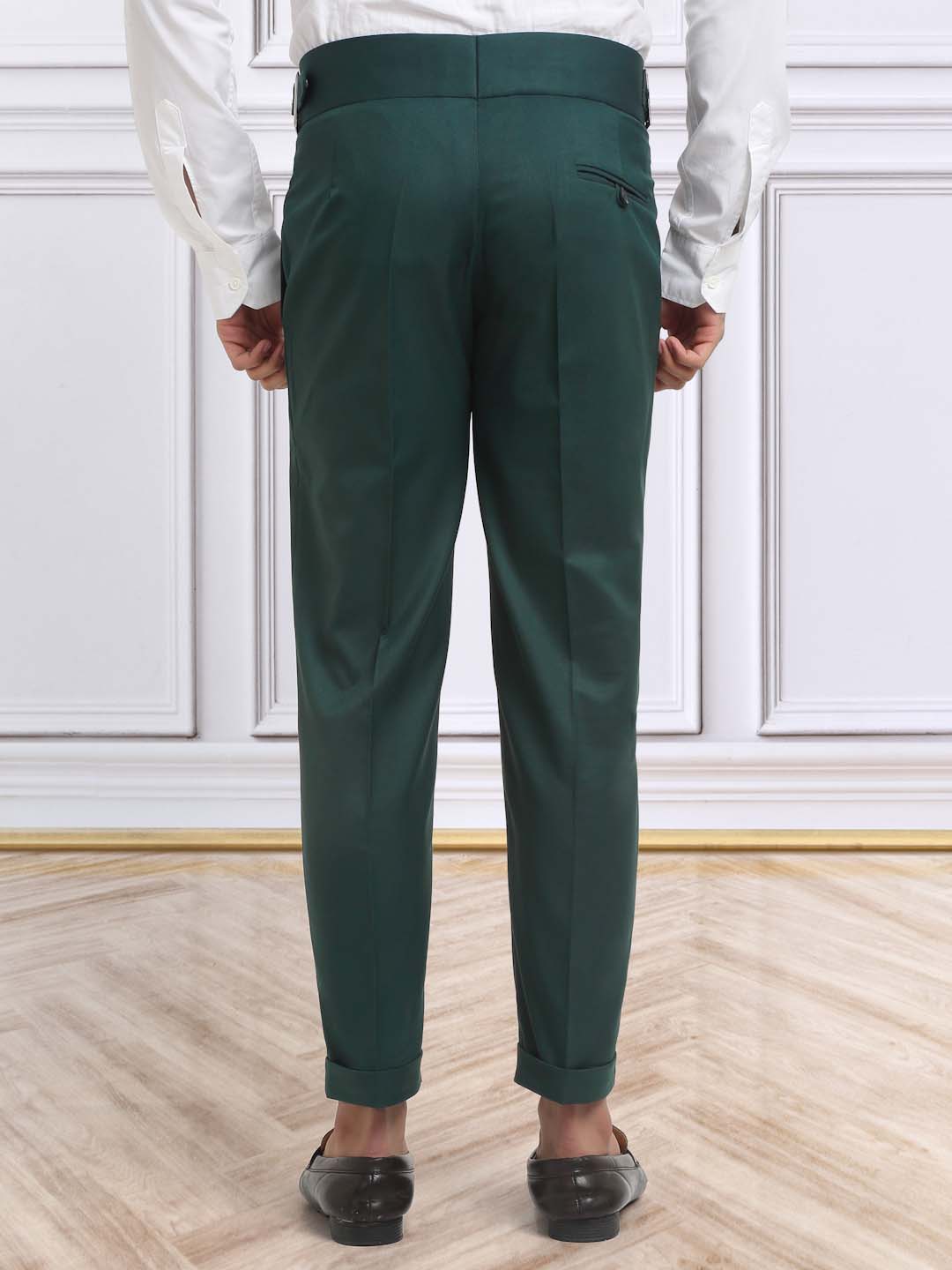 Italian Style Formal Gurkha Pant-BottleGreen
