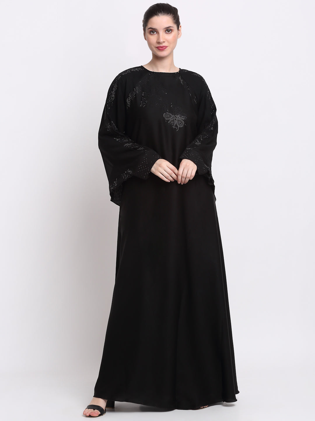 Klotthe Women Black Solid Burqa With Scarf