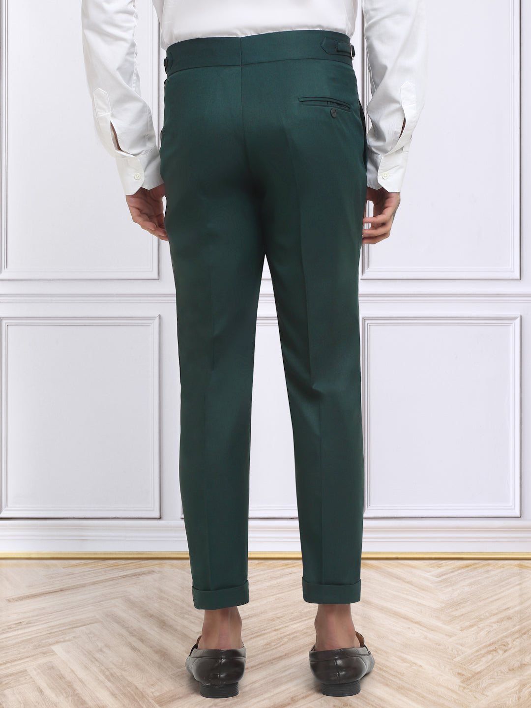 Italian Style Formal Gurkha Pant-BottleGreen