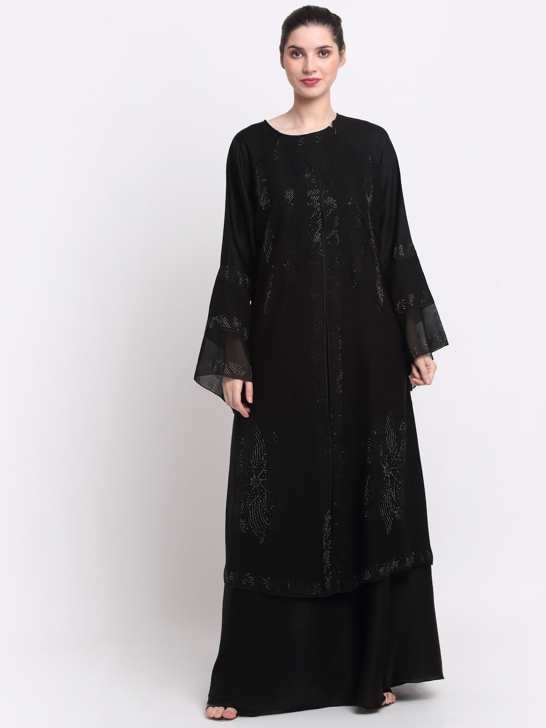 Klotthe Women Black Solid Burqa With Scarf