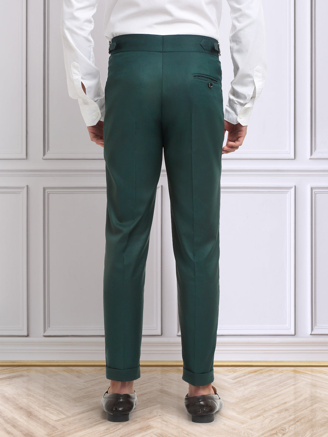 Italian Style Formal Gurkha Pant-BottleGreen