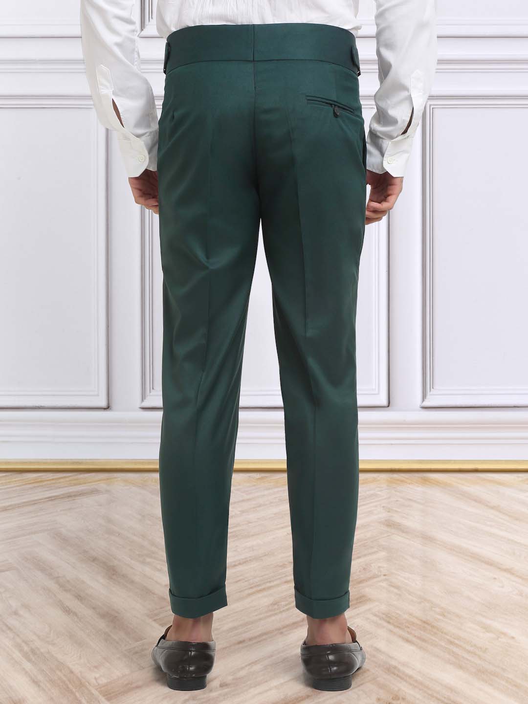 Italian Style Formal Gurkha Pant-BottleGreen