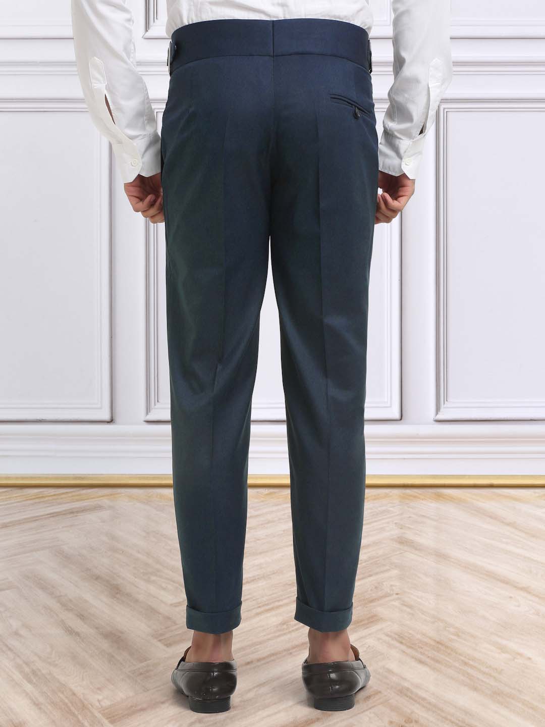Italian Style Formal Gurkha Pant-NavyBlue