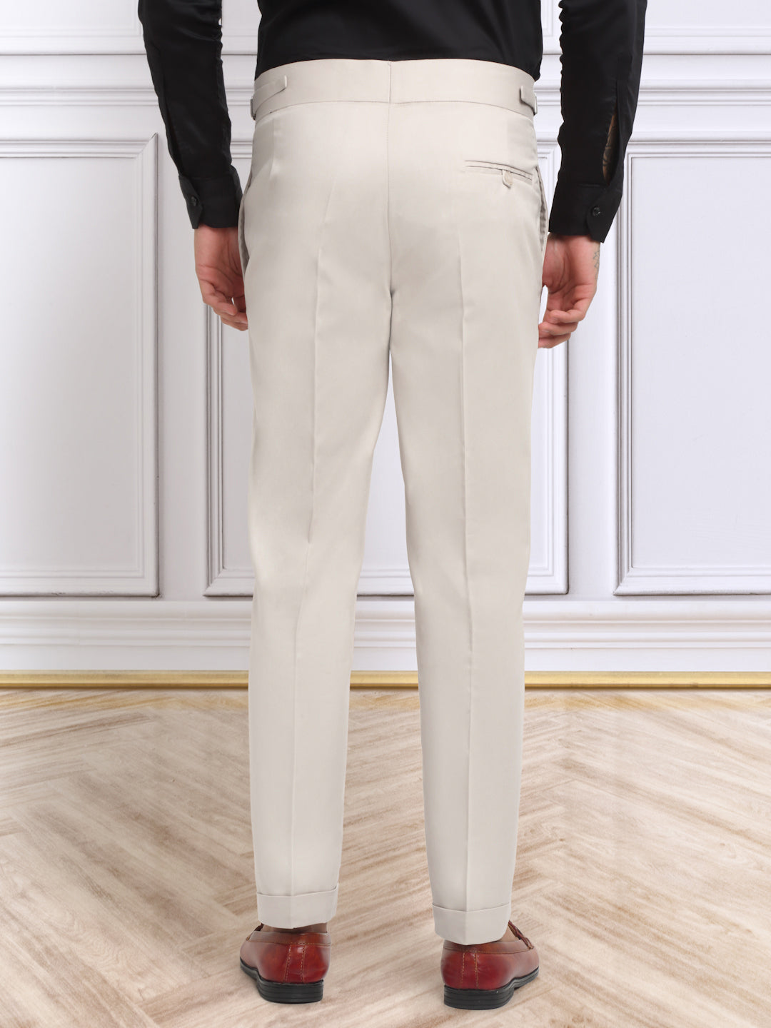 Italian Style Formal Gurkha Pant-Cream