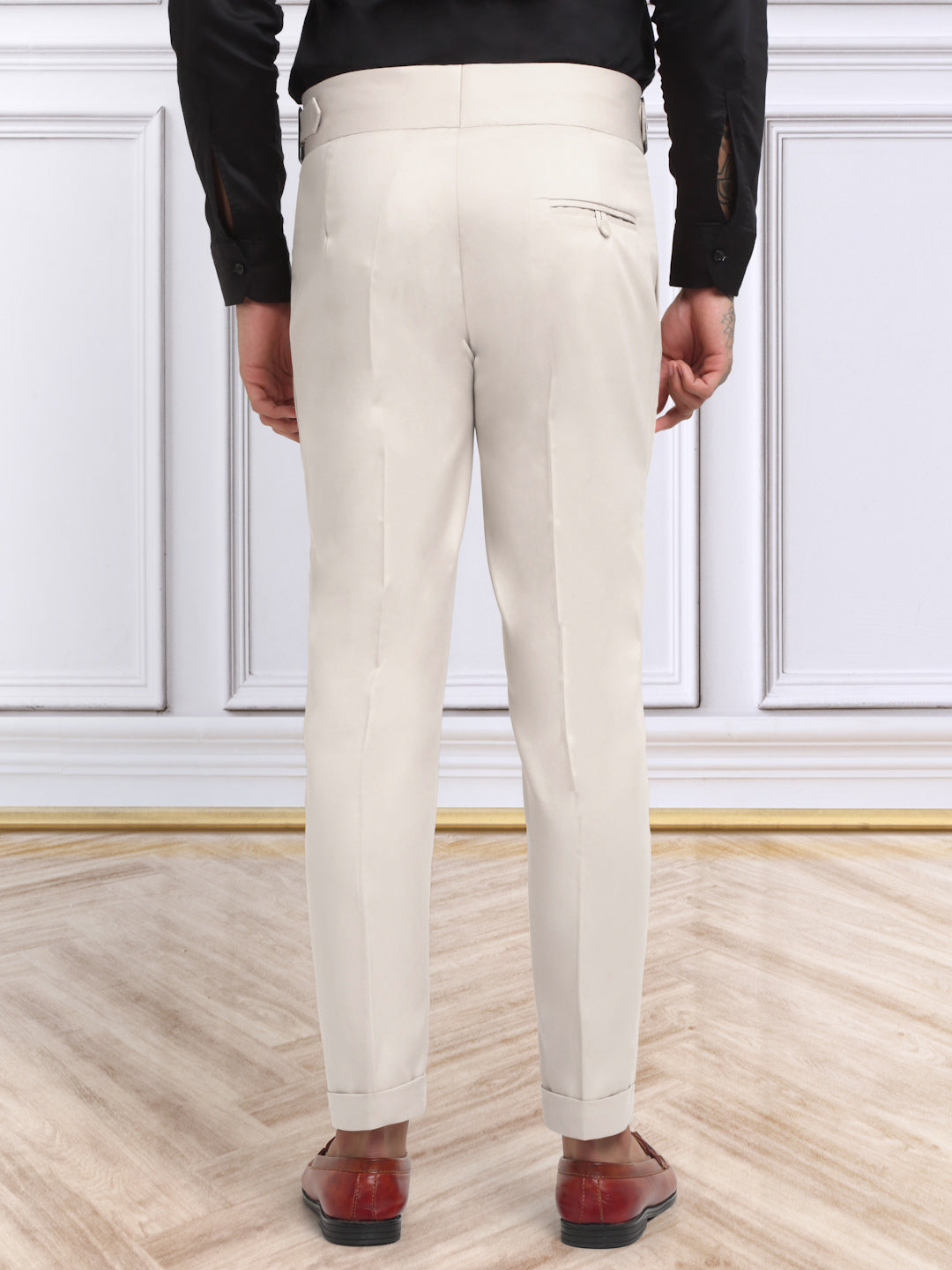 Italian Style Formal Gurkha Pant-Cream